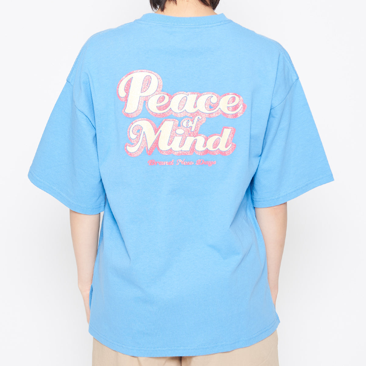 スピリトーゾ Spiritoso Peace Mind ラメプリントロゴTシャツ