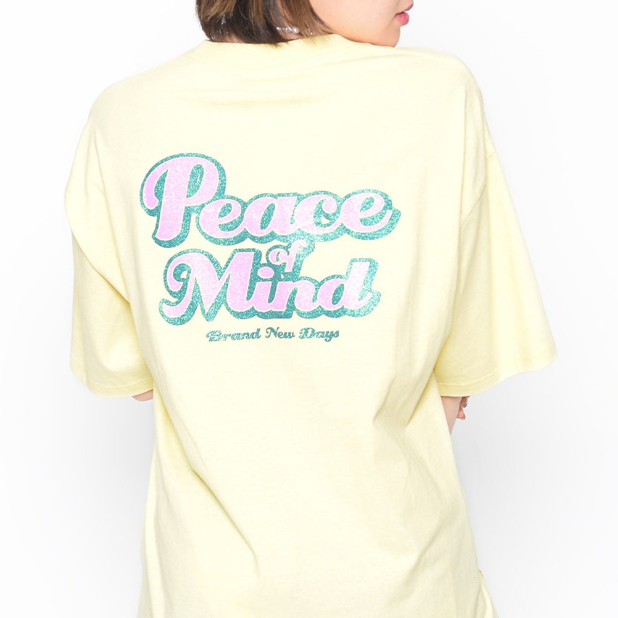 スピリトーゾ Spiritoso Peace Mind ラメプリントロゴTシャツ