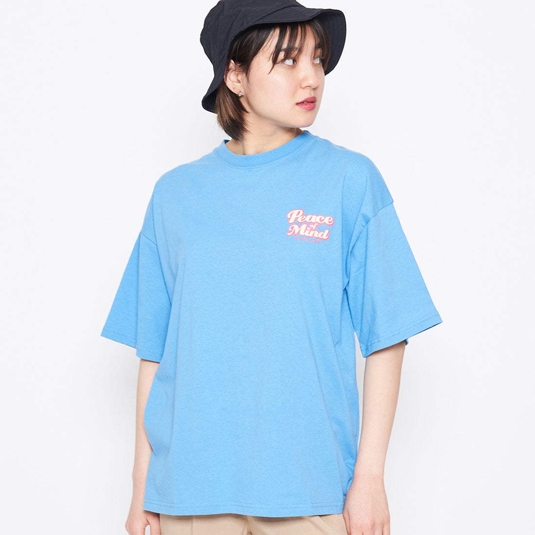 スピリトーゾ Spiritoso Peace Mind ラメプリントロゴTシャツ