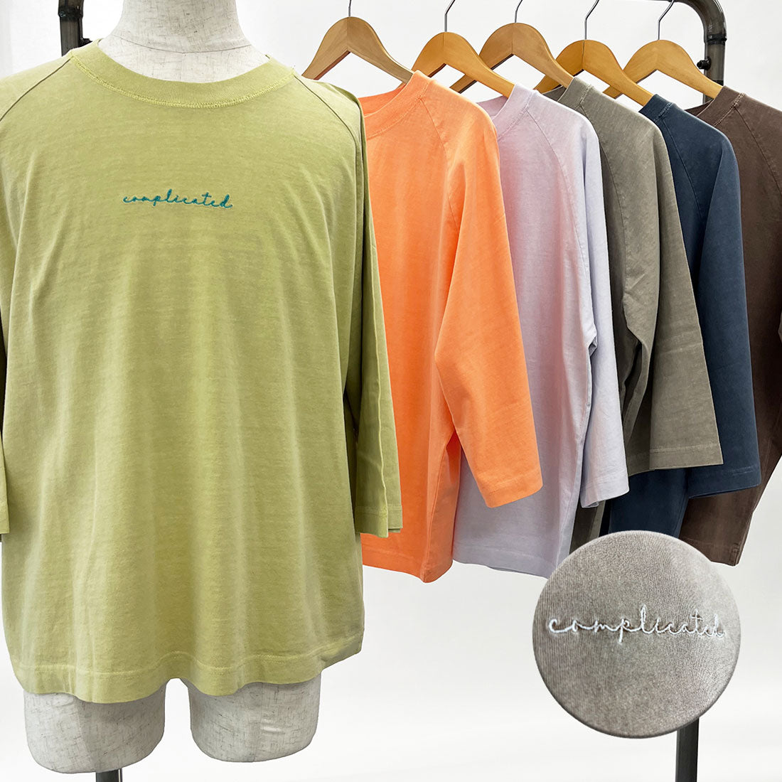 スピリトーゾ Spiritoso Complicated刺繍 ラグランTシャツ