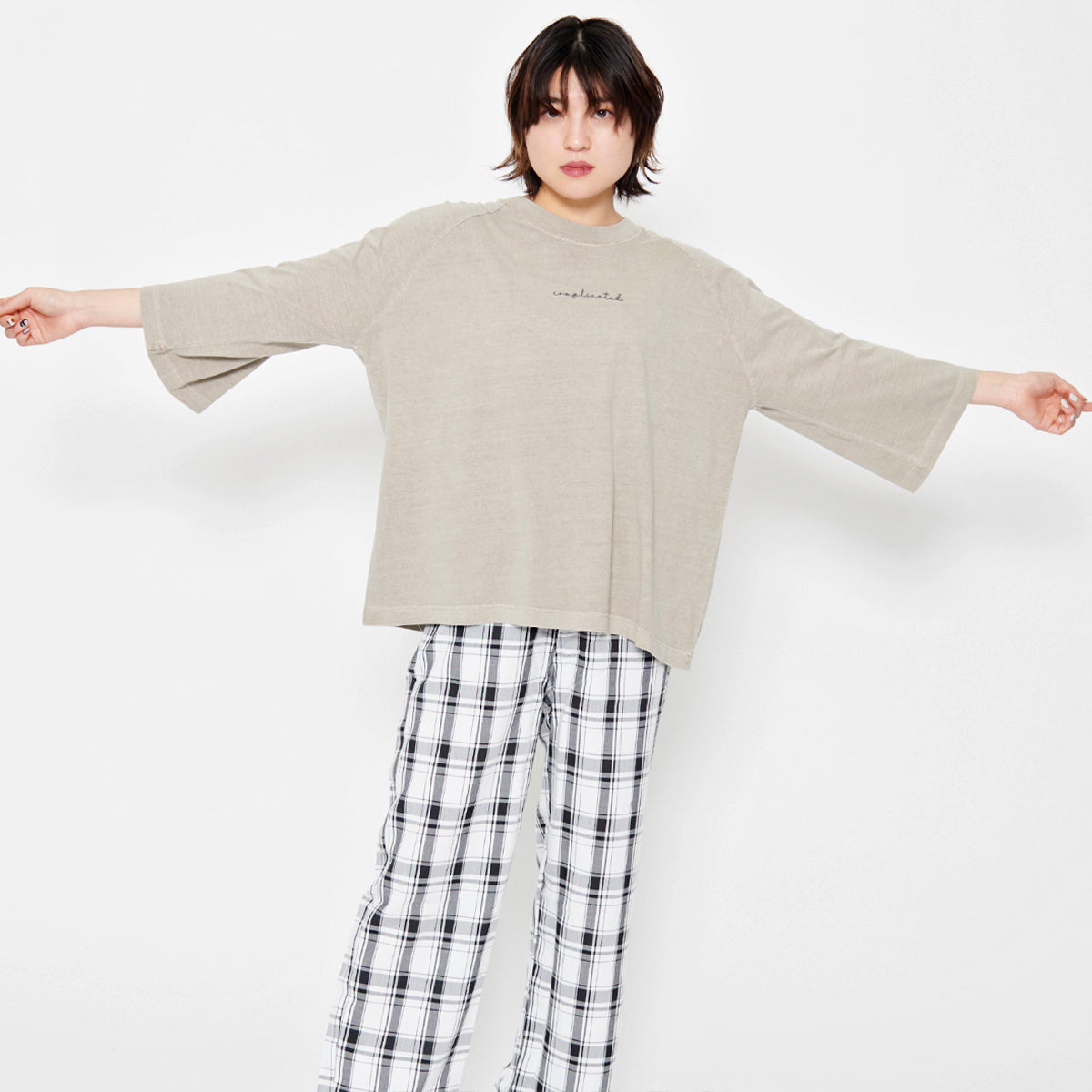 スピリトーゾ Spiritoso Complicated刺繍 ラグランTシャツ