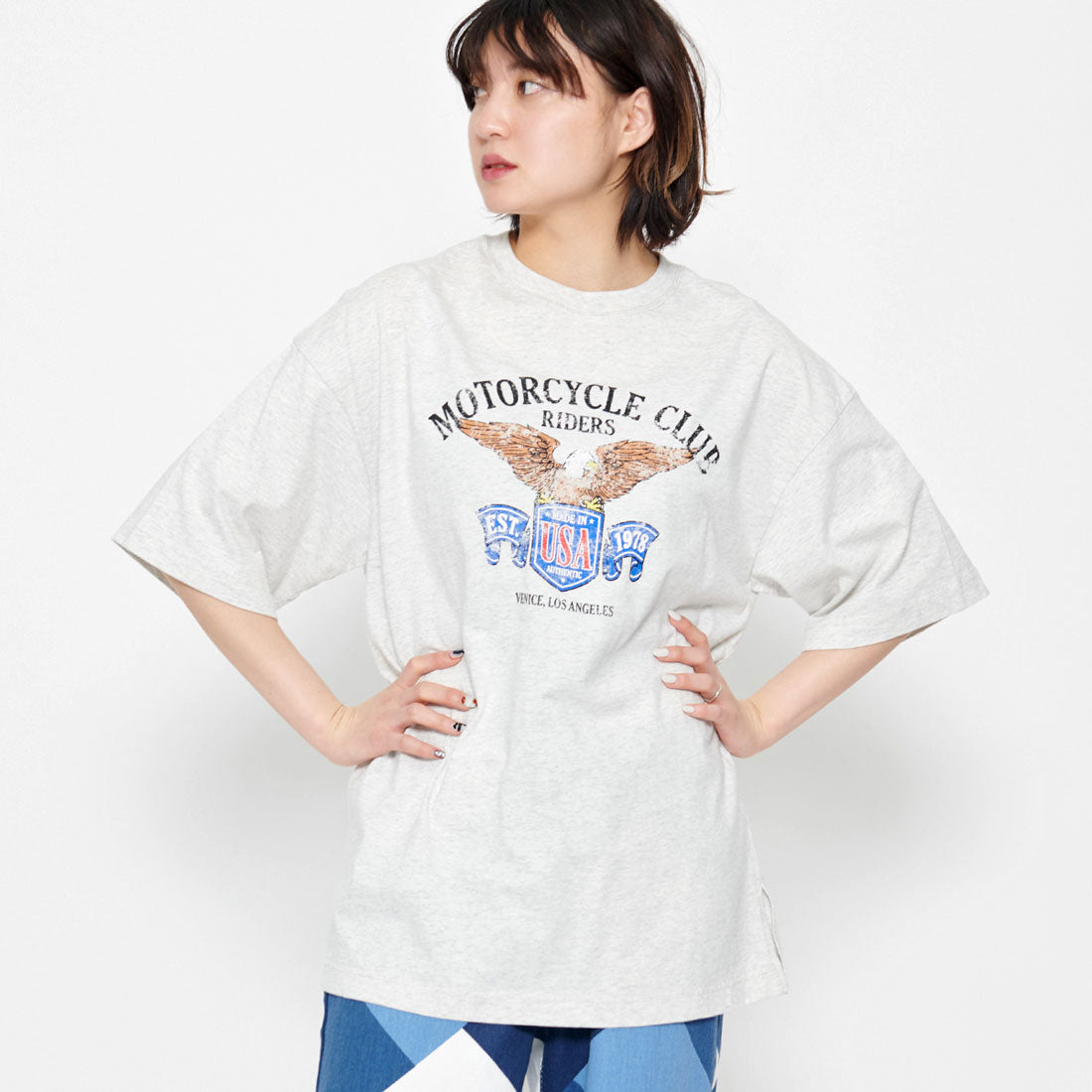 スピリトーゾ Spiritoso イーグルプリントTシャツ