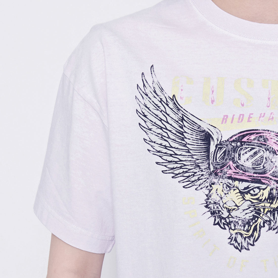 スピリトーゾ Spiritoso CUSTOMタイガープリント ショート丈Tシャツ