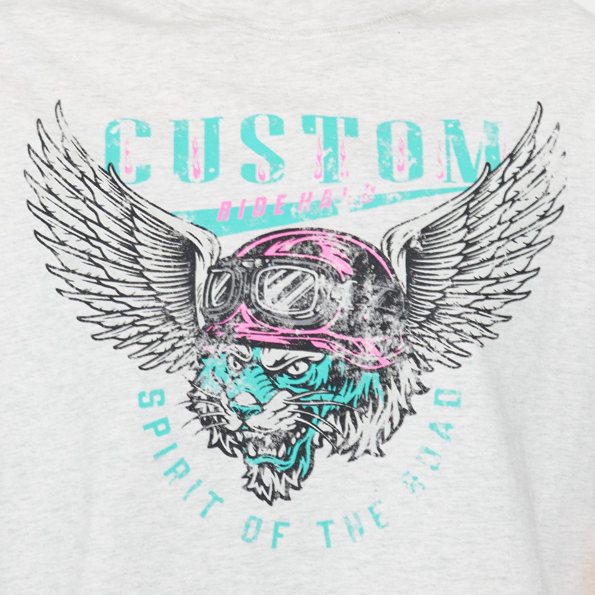 スピリトーゾ Spiritoso CUSTOMタイガープリント ショート丈Tシャツ