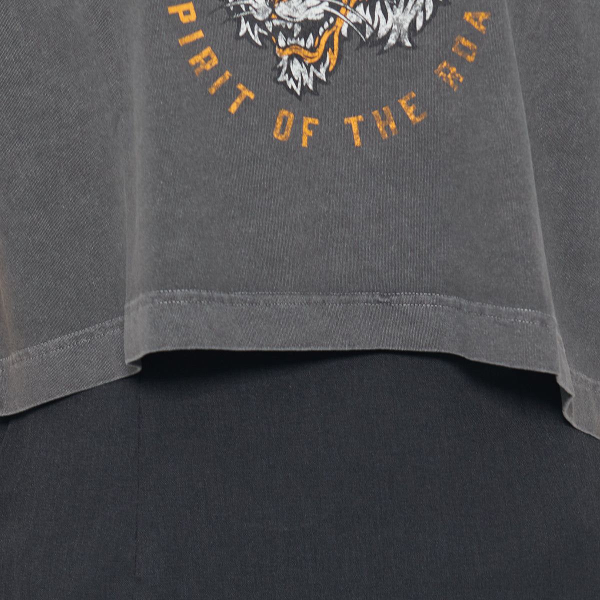 スピリトーゾ Spiritoso CUSTOMタイガープリント ショート丈Tシャツ