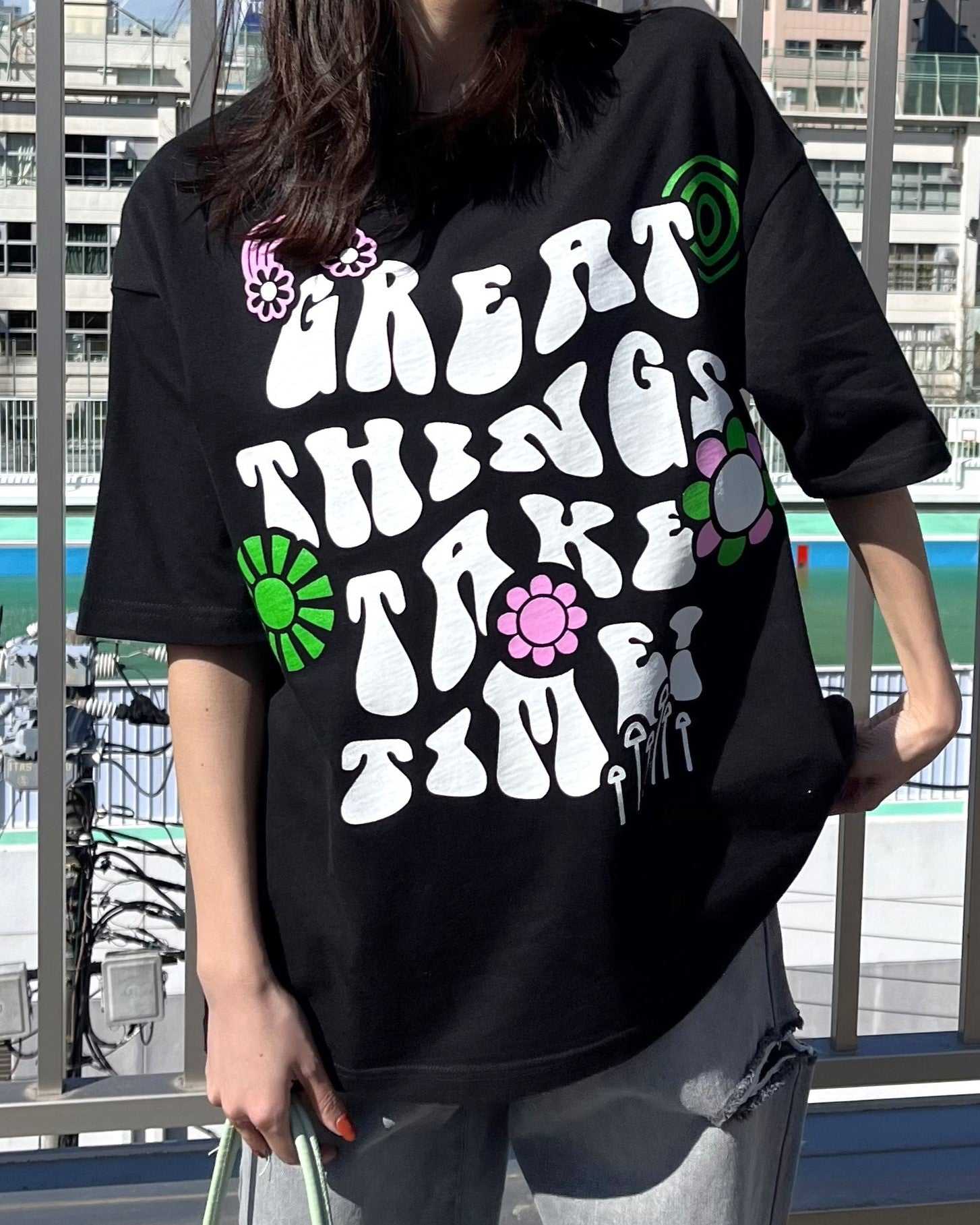 スピリトーゾ Spiritoso レトロヒッピービッグシルエットTシャツ