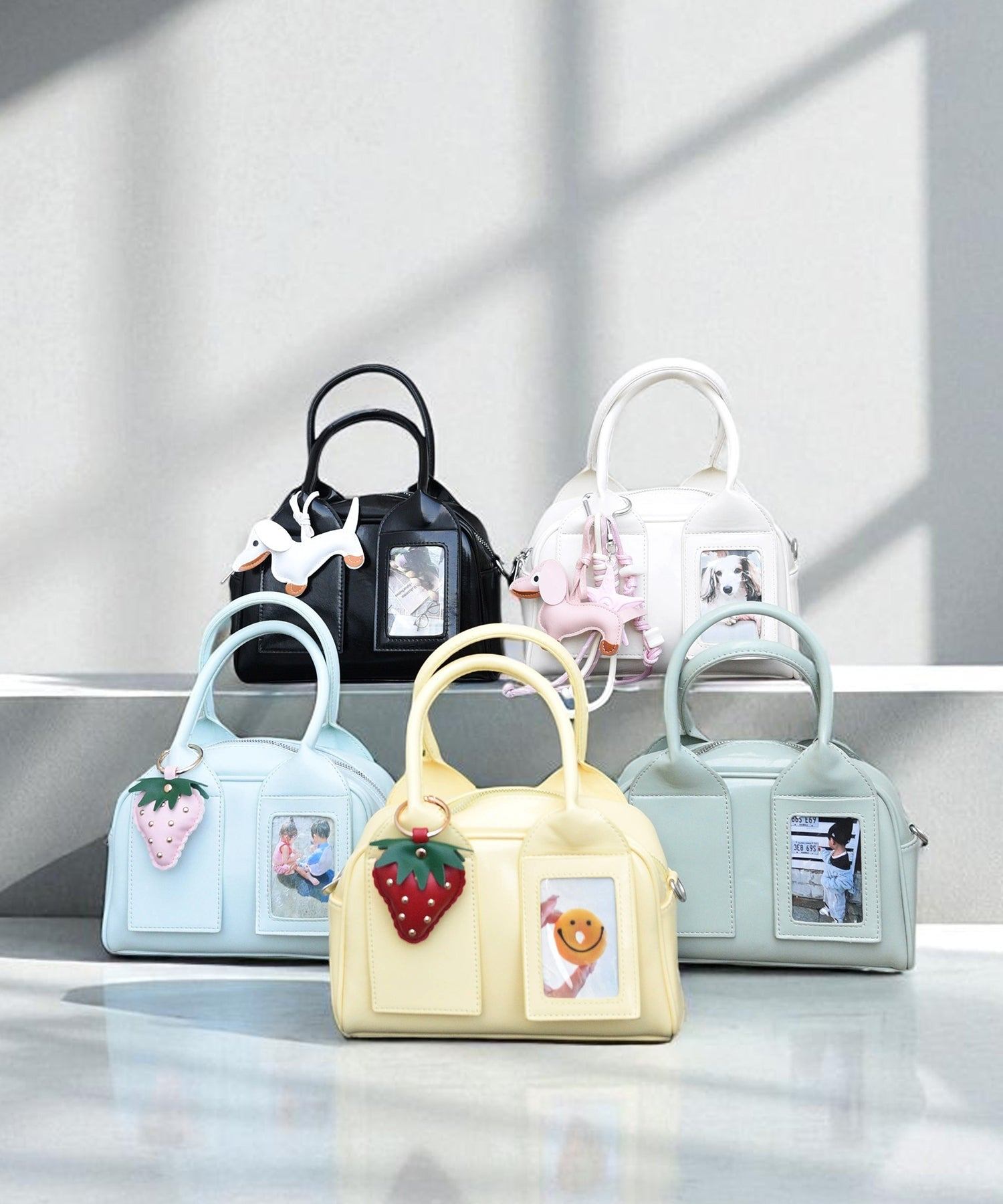 スタイロ styiro カードポケットボストントート/ショルダーバッグ (ライトグリーン) ライトグリーン