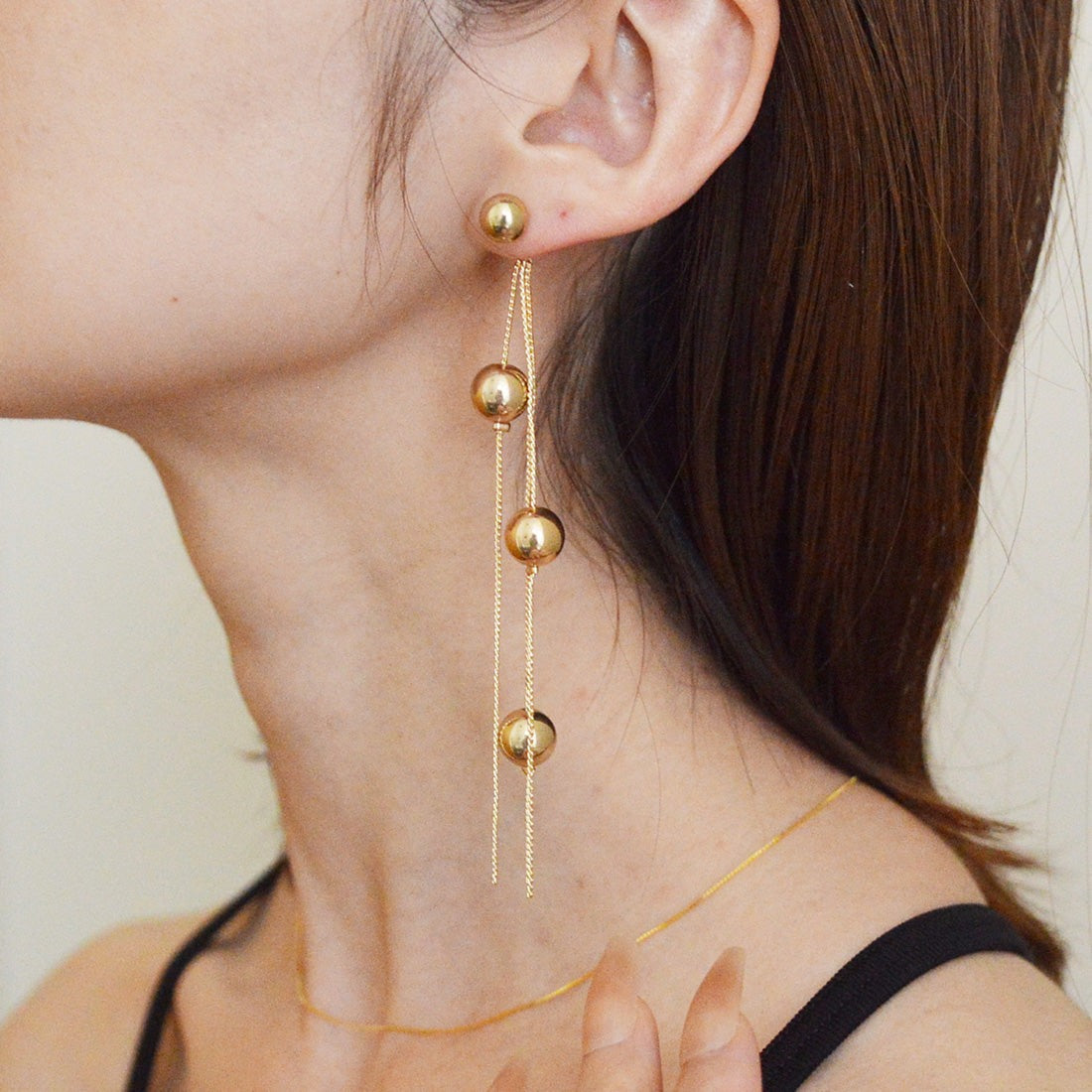 スタイロ styiro ニッケルフリー 2way パール・メタルパールピアス,ゴールド