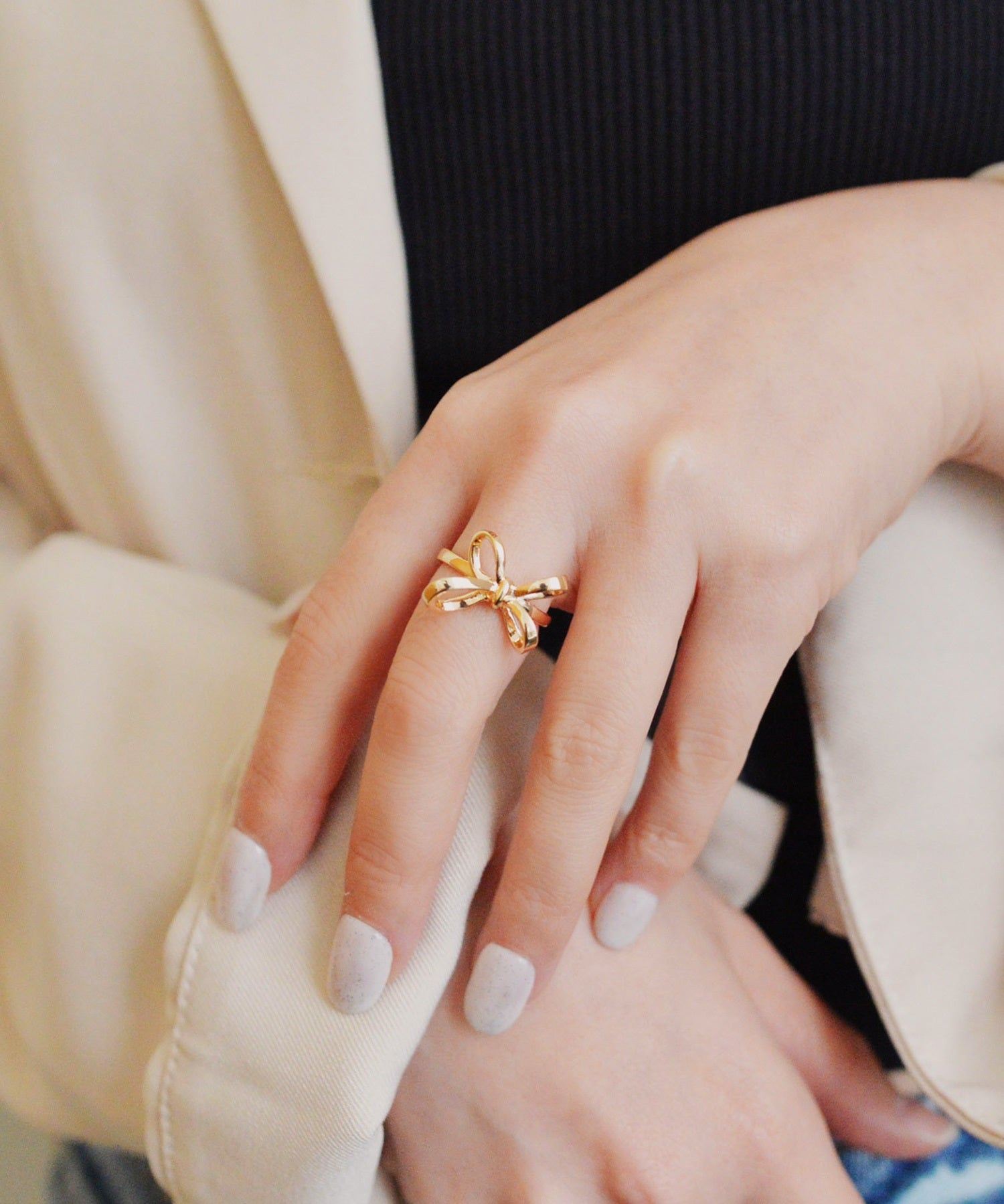 Styiro Nickel-Free Metal Ribbon Ring Metal Allergy Compatible