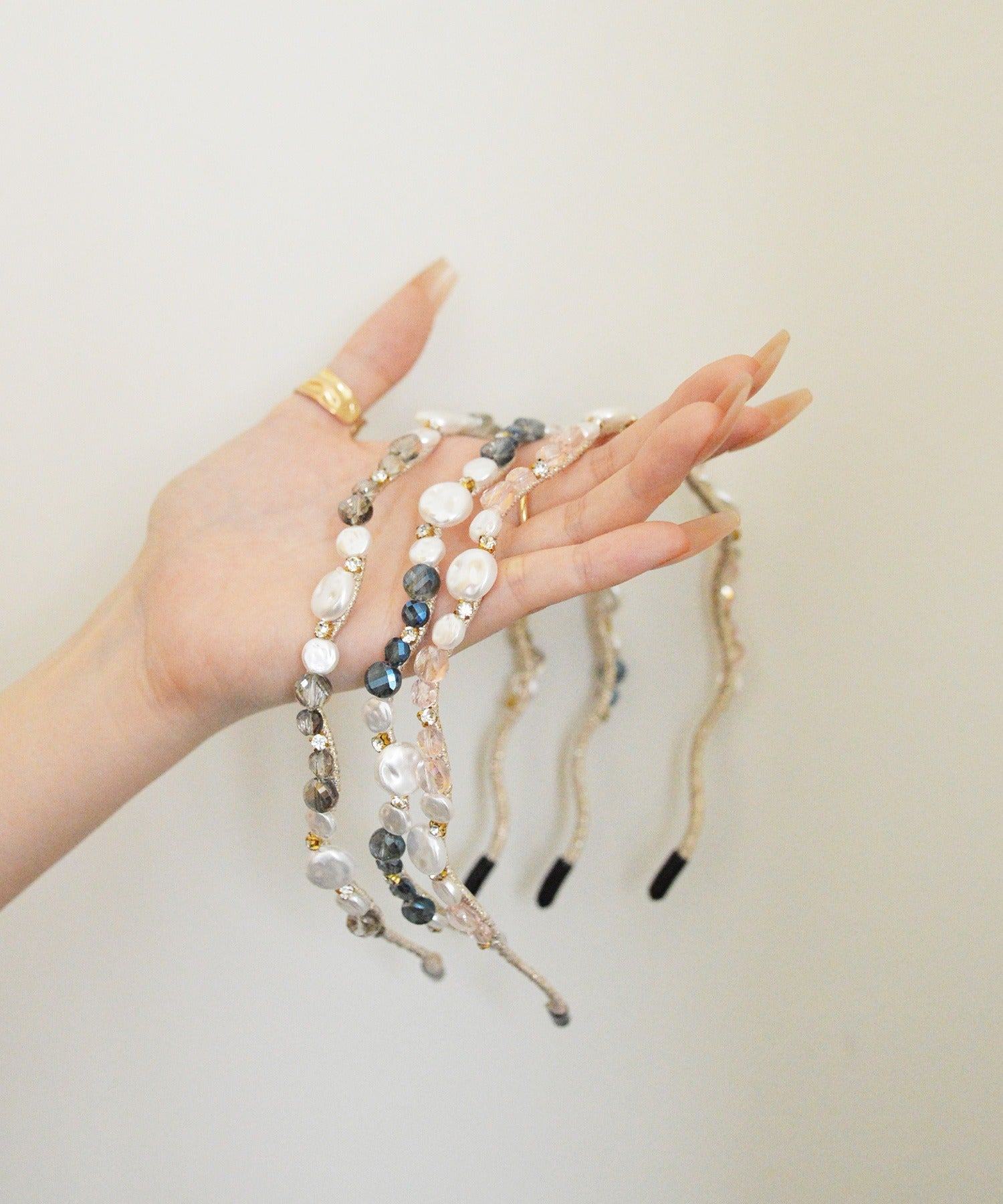 スタイロ styiro コインパールビジューカチューシャ (ブルー) ブルー