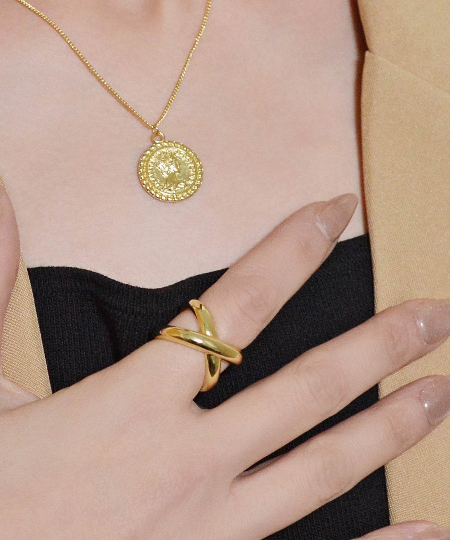 スタイロ styiro ニッケルフリーメタルコインネックレス (ゴールド) ゴールド