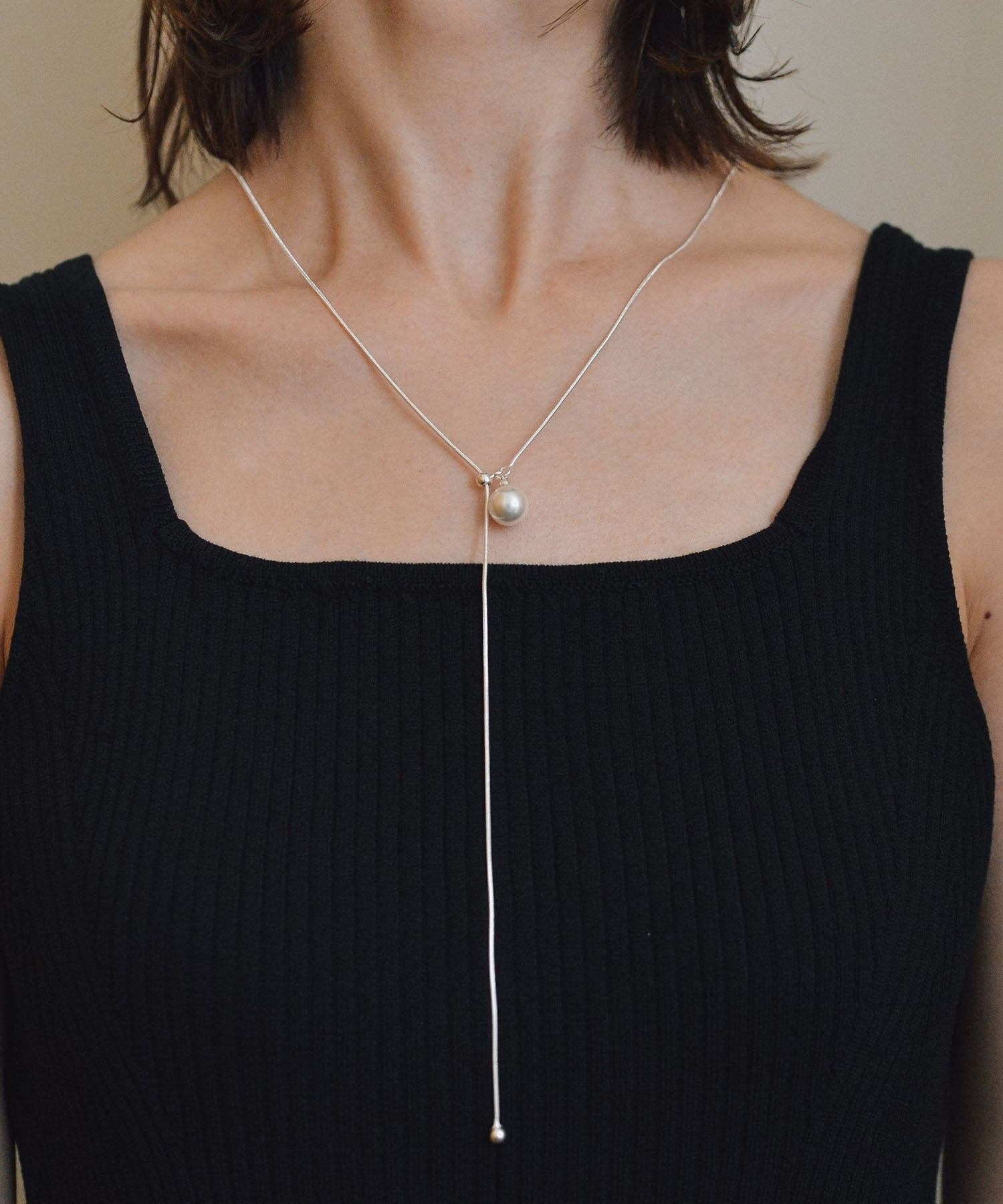 スタイロ styiro ニッケルフリー パールアジャスターネックレス (シルバー) シルバー