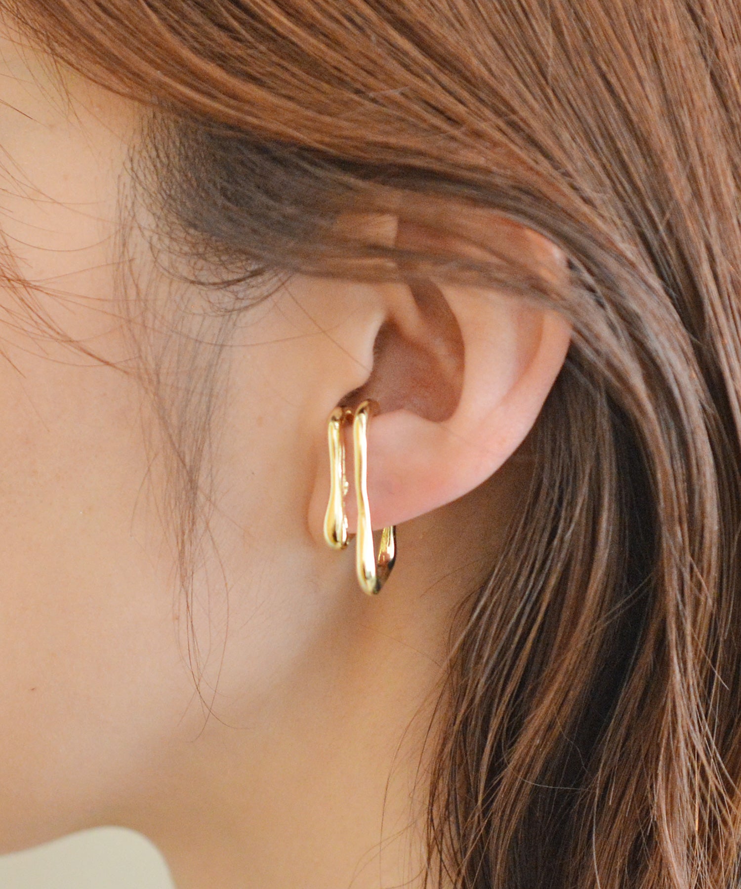 スタイロ styiro ニッケルフリーダブルメタルイヤーカフ (ゴールド) ゴールド