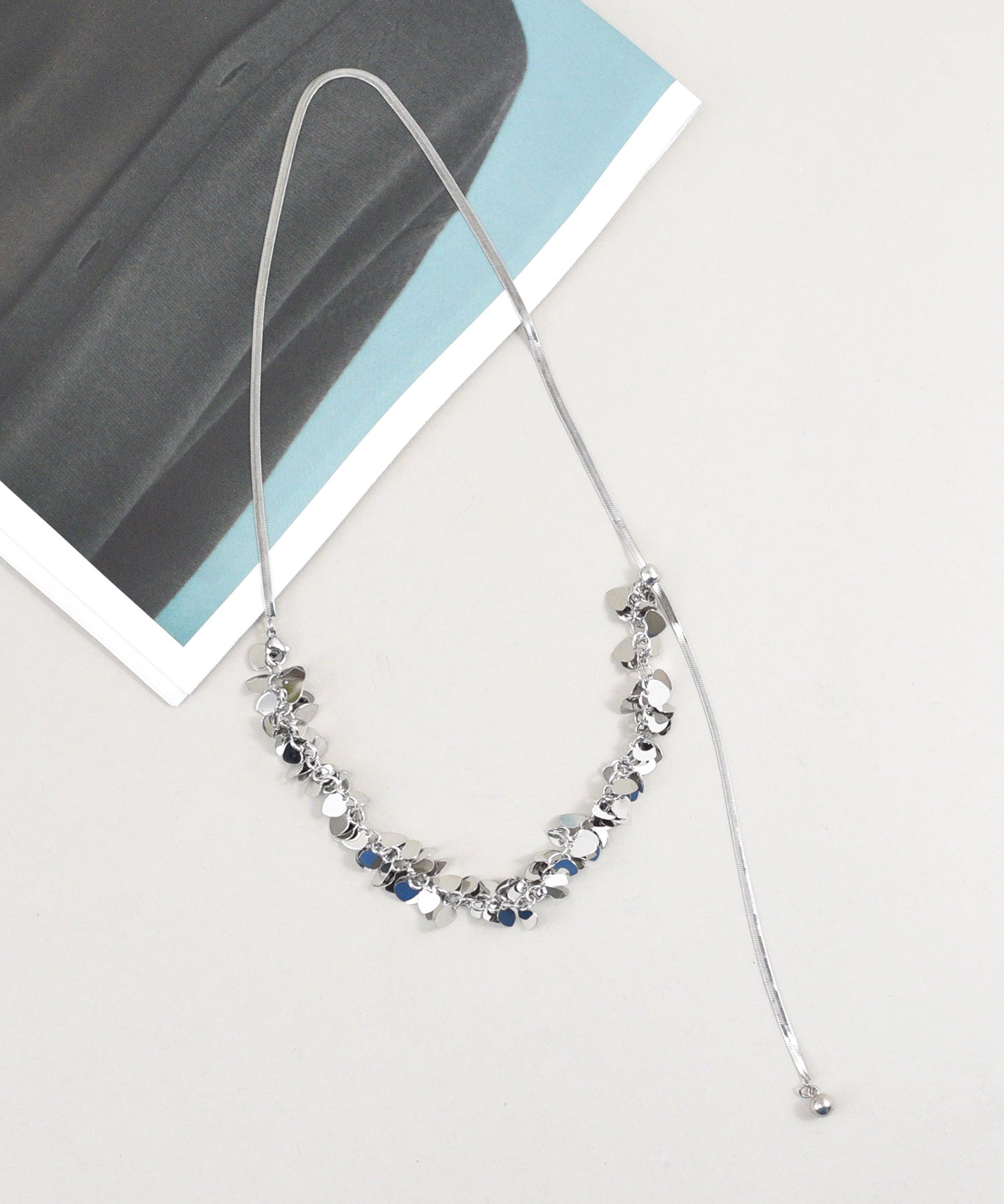 スタイロ styiro 金属アレルギー対応 じゃらじゃらハートステンレスネックレス (シルバー) シルバー