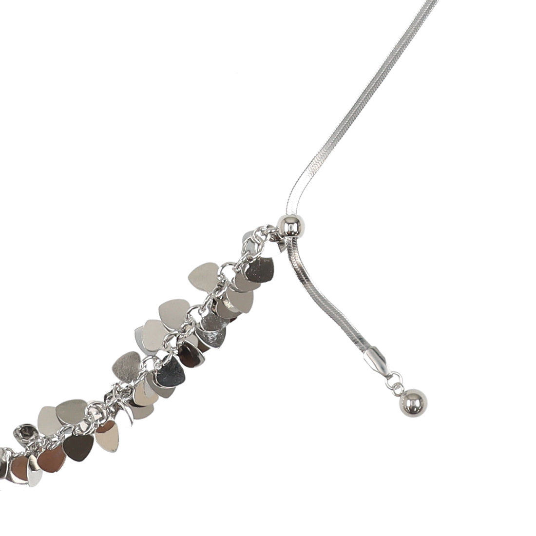 スタイロ styiro 金属アレルギー対応 じゃらじゃらハートステンレスネックレス (シルバー) シルバー