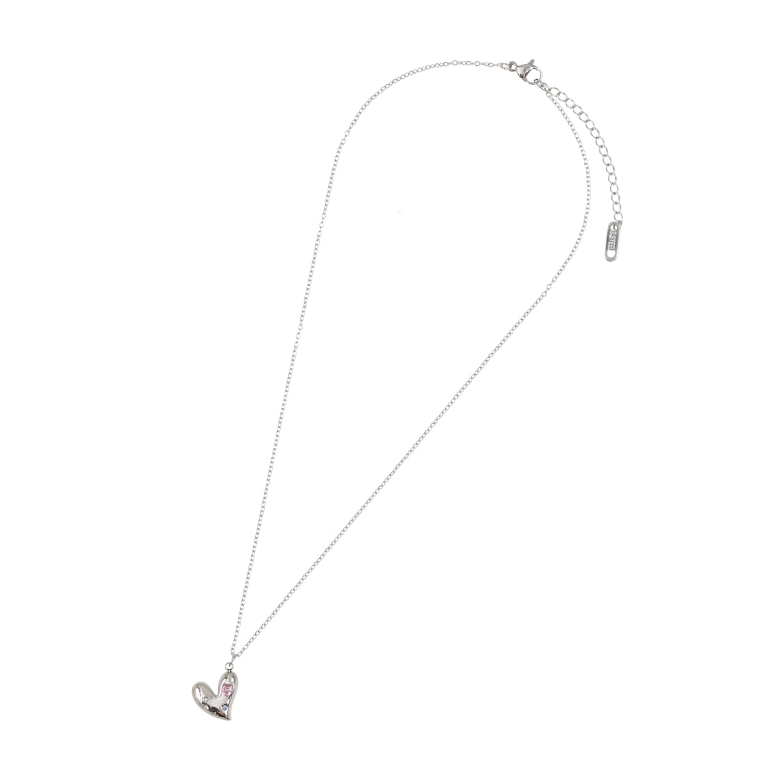 スタイロ styiro 水に強く変色しにくい 金属アレルギー対応 ハートストーンステンレスネックレス (シルバー) シルバー