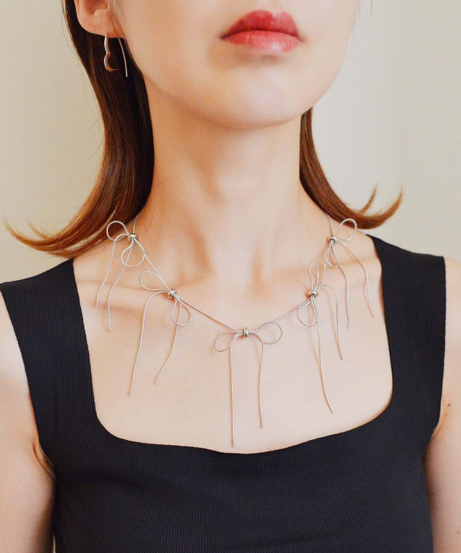 スタイロ styiro ニッケルフリー リボンチェーンネックレス (シルバー) シルバー