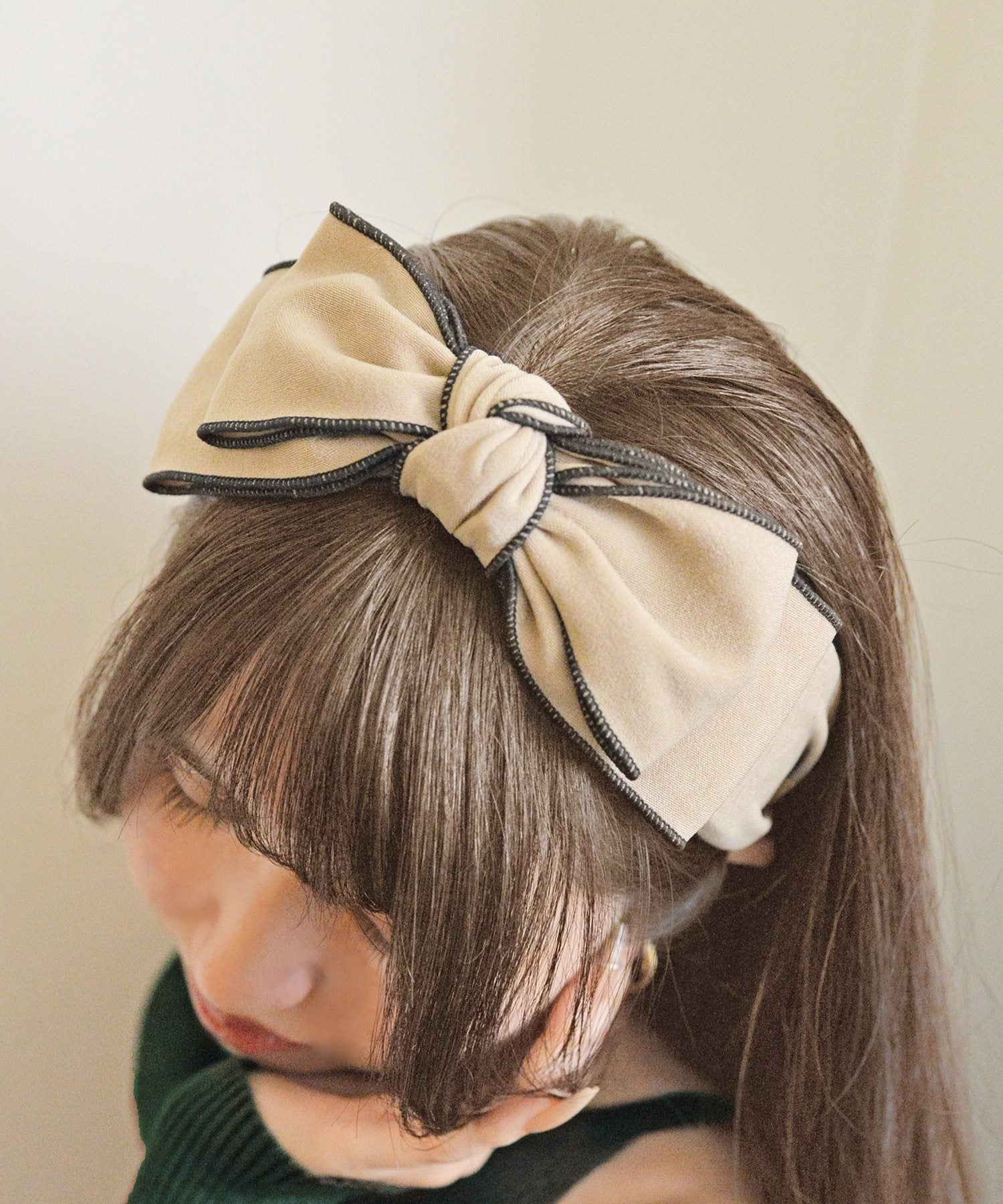 スタイロ styiro ダブルリボンヘアカチューシャ (ベージュ) ベージュ