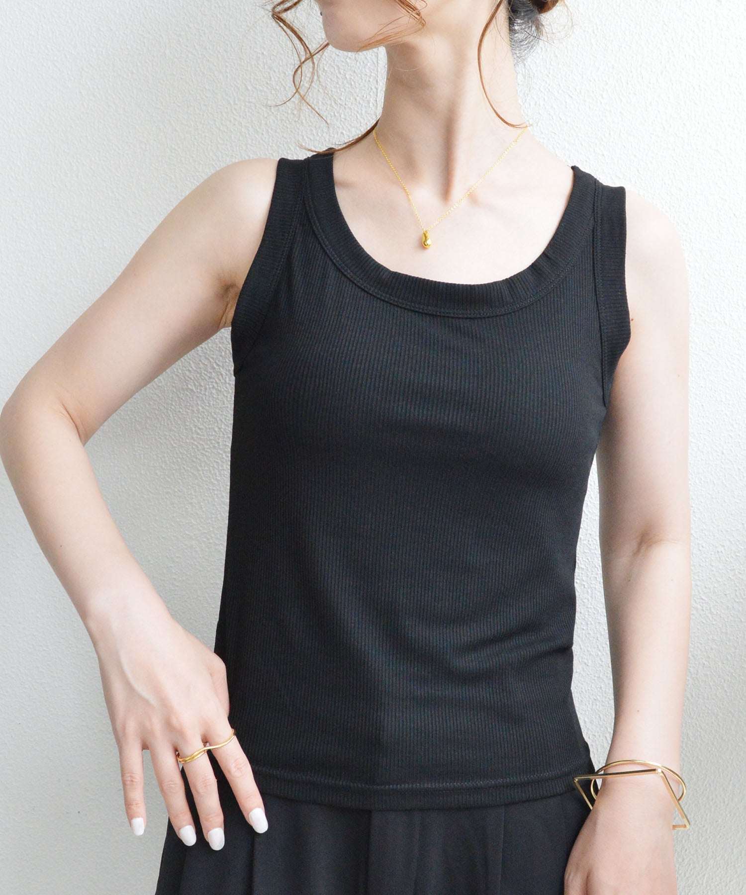Styro Styiro [Smooth Touch, Stretchy] Ribbed Tank Top for Spring and Summer Inner Wear, PLAIN
