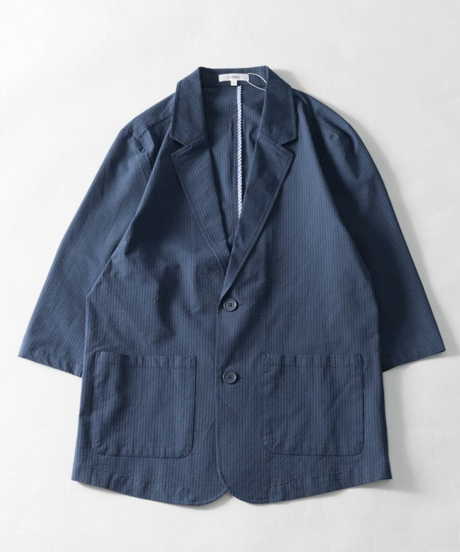 ナイラス Nylaus シアサッカー 7分袖テーラードジャケット