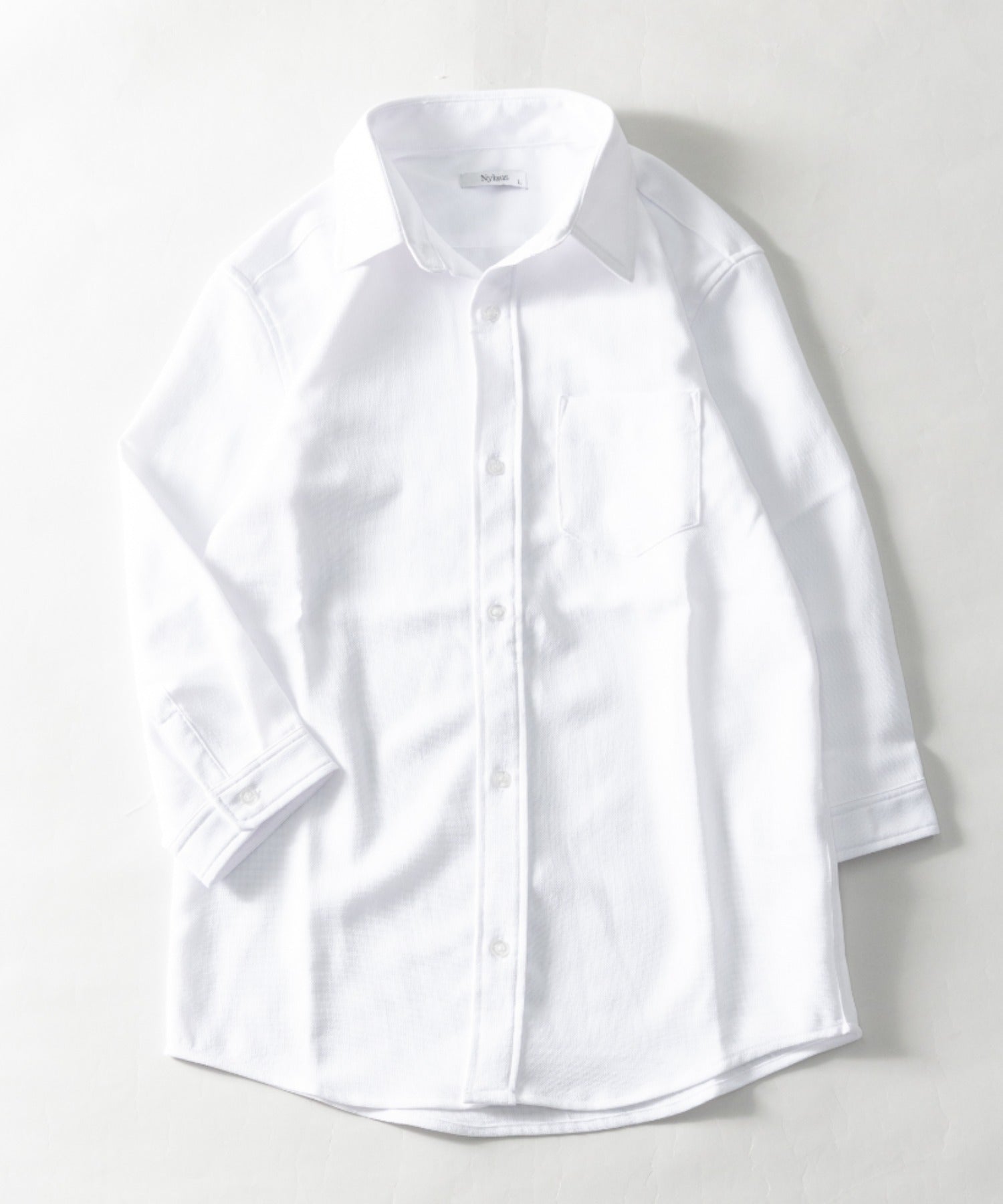 ナイラス Nylaus 接觸冷感 常規領 巴拿馬織 7分袖襯衫