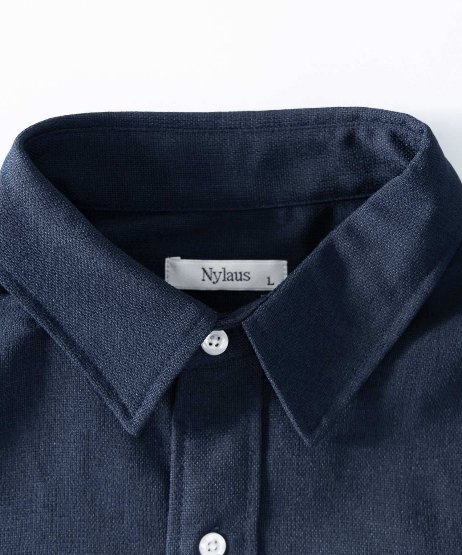 ナイラス Nylaus 接触冷感 レギュラーカラー パナマ織り 7分袖シャツ