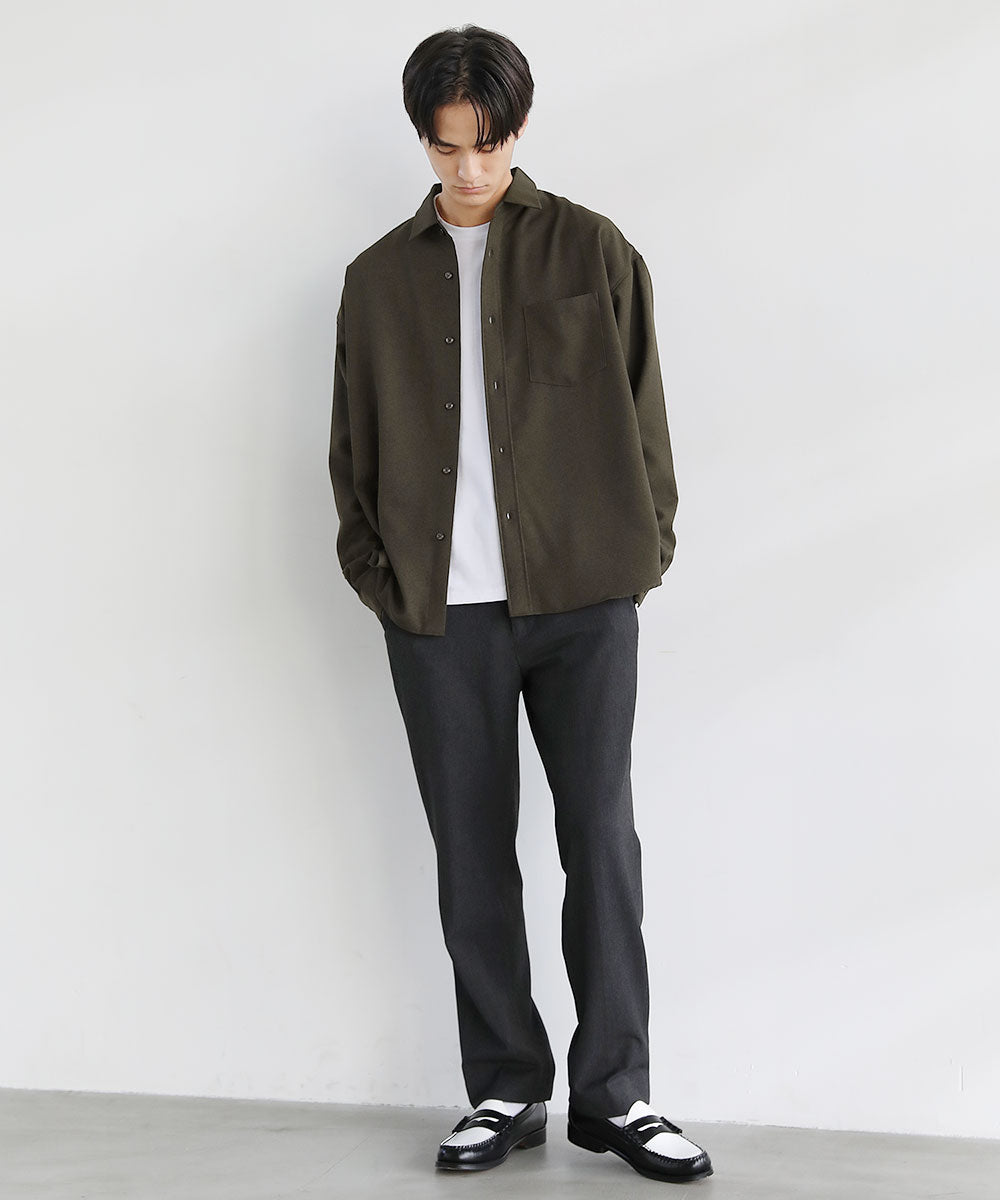 カジュアル THE CASUAL SPU 日本製LANATECウォッシャブルレギュラーカラーシャツ