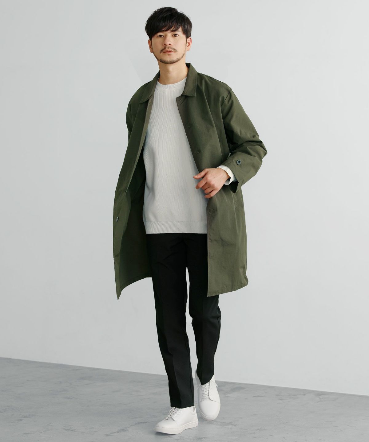 カジュアル THE CASUAL SPU 4WAYストレッチウォッシャブルニット (ブルーグレー) ブルーグレー