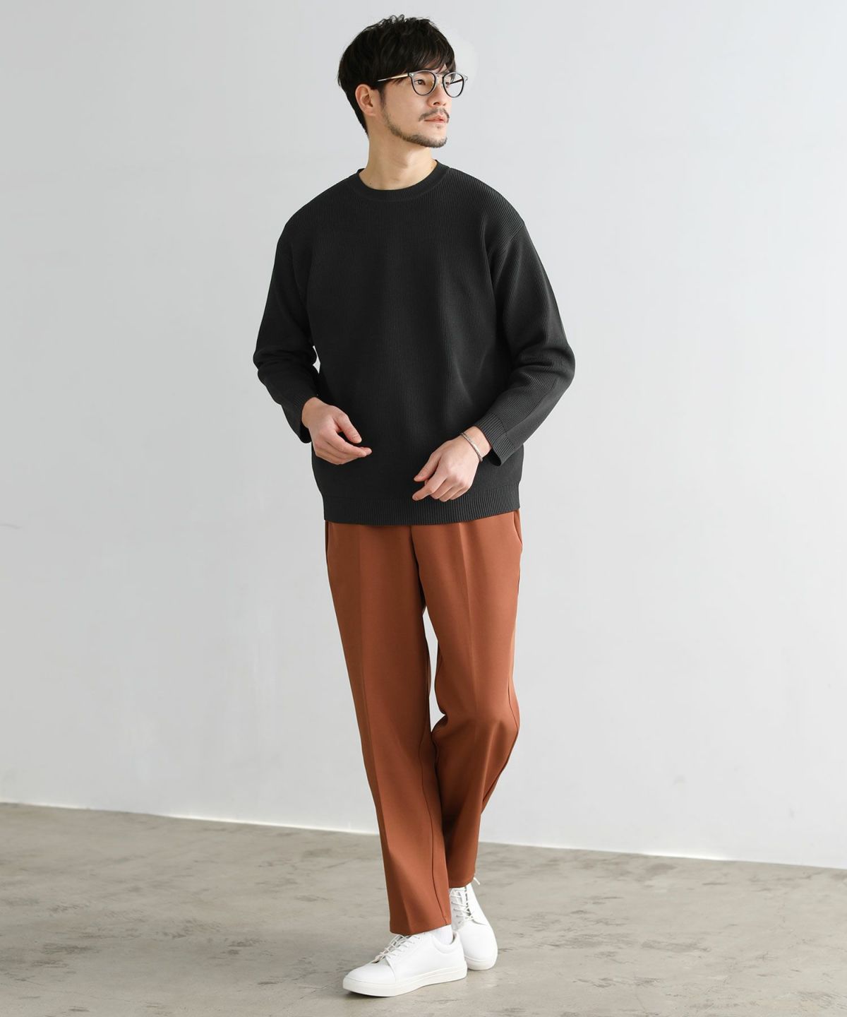 カジュアル THE CASUAL SPU 4WAYストレッチウォッシャブルニット (ブルーグレー) ブルーグレー