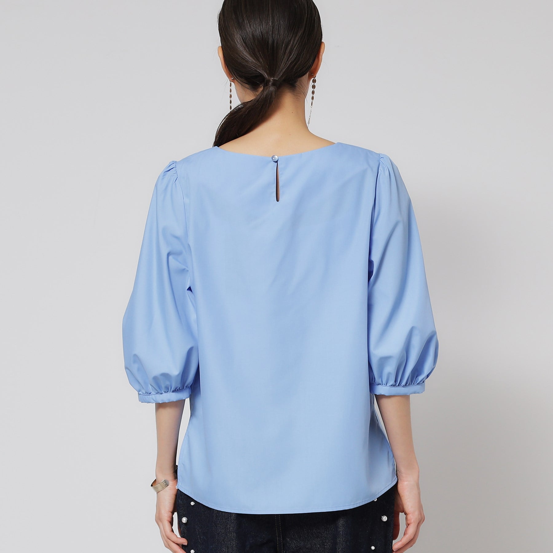 スーナウーナ SunaUna 【ハンドクラフト/フラワーモチーフ】パフスリーブブラウス (ピンク(071)) ピンク(071)