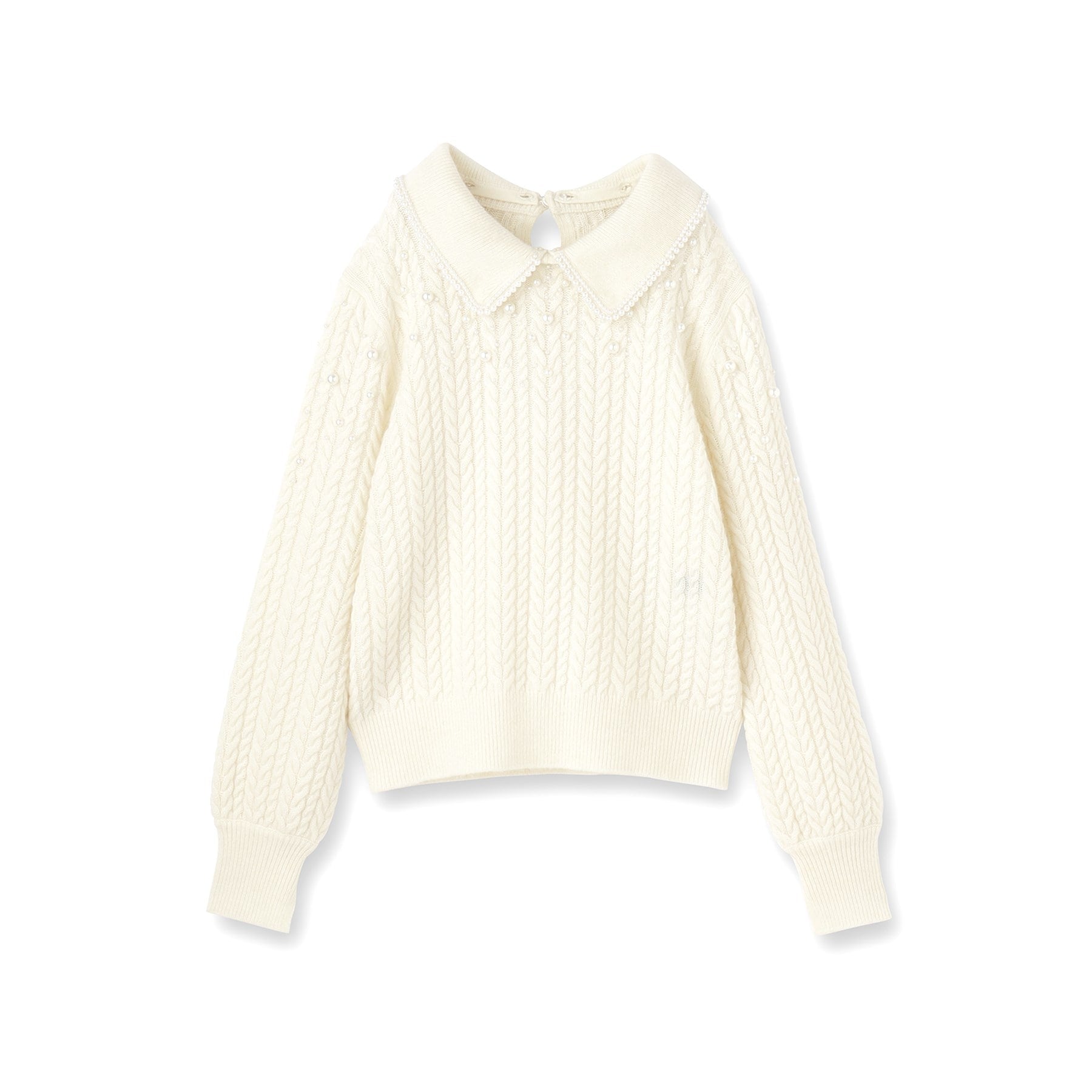 スーナウーナ SunaUna 【COLLECTION LINE】衿付きパール調ニット (ブラック(019)) ブラック(019)