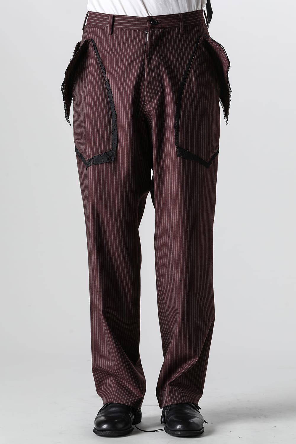 サルバム sulvam Stripe Lace Straight Pants