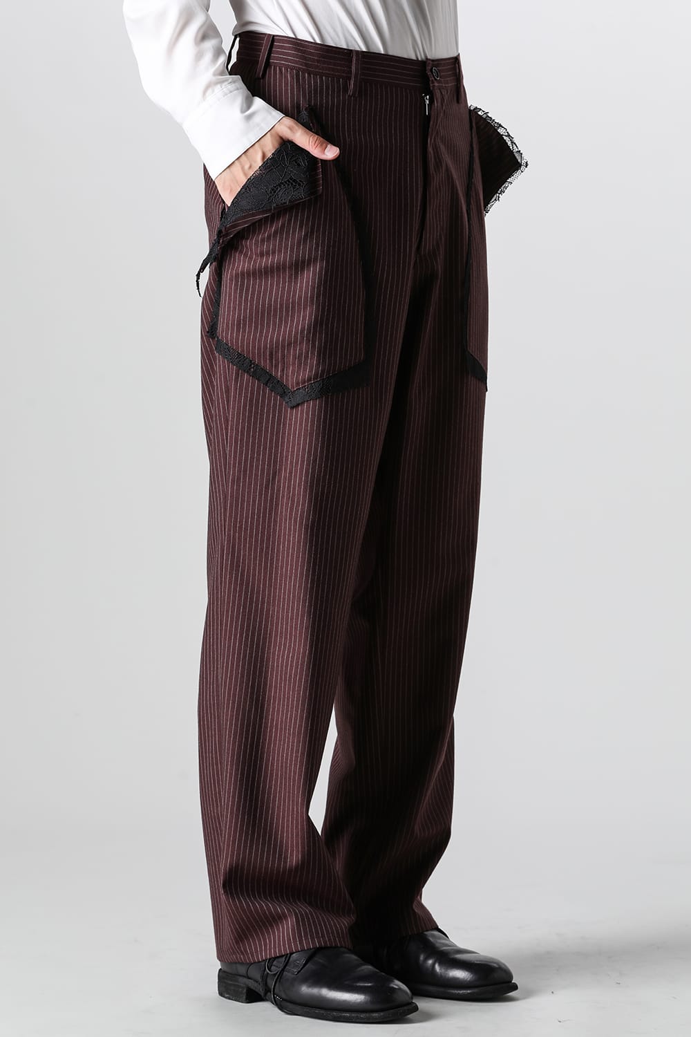 サルバム sulvam Stripe Lace Straight Pants