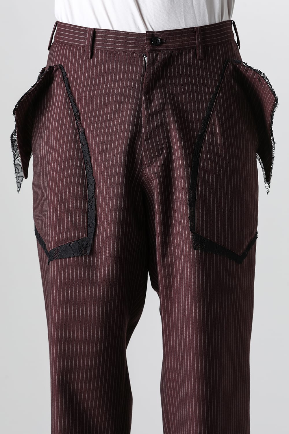 サルバム sulvam Stripe Lace Straight Pants