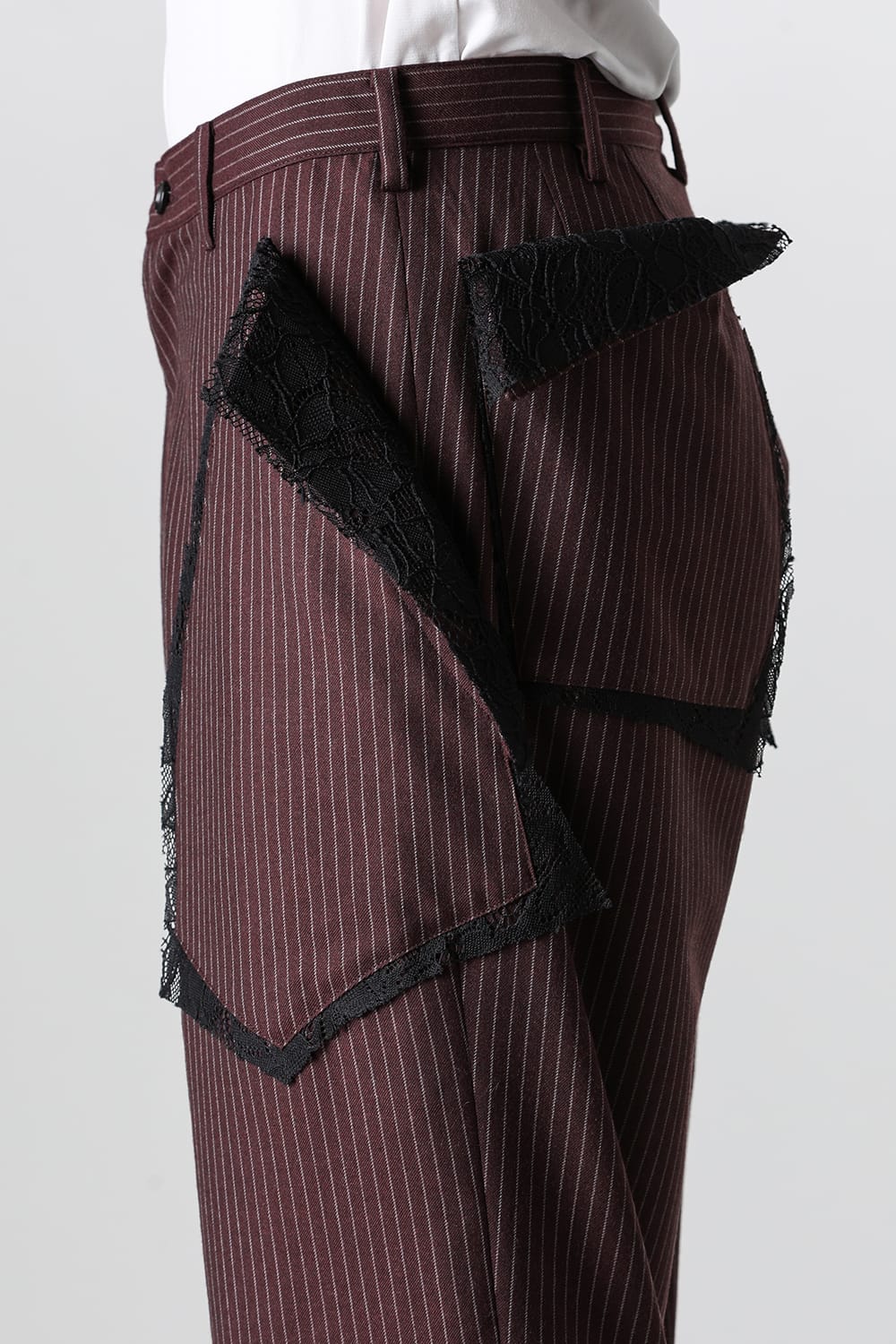 サルバム sulvam Stripe Lace Straight Pants