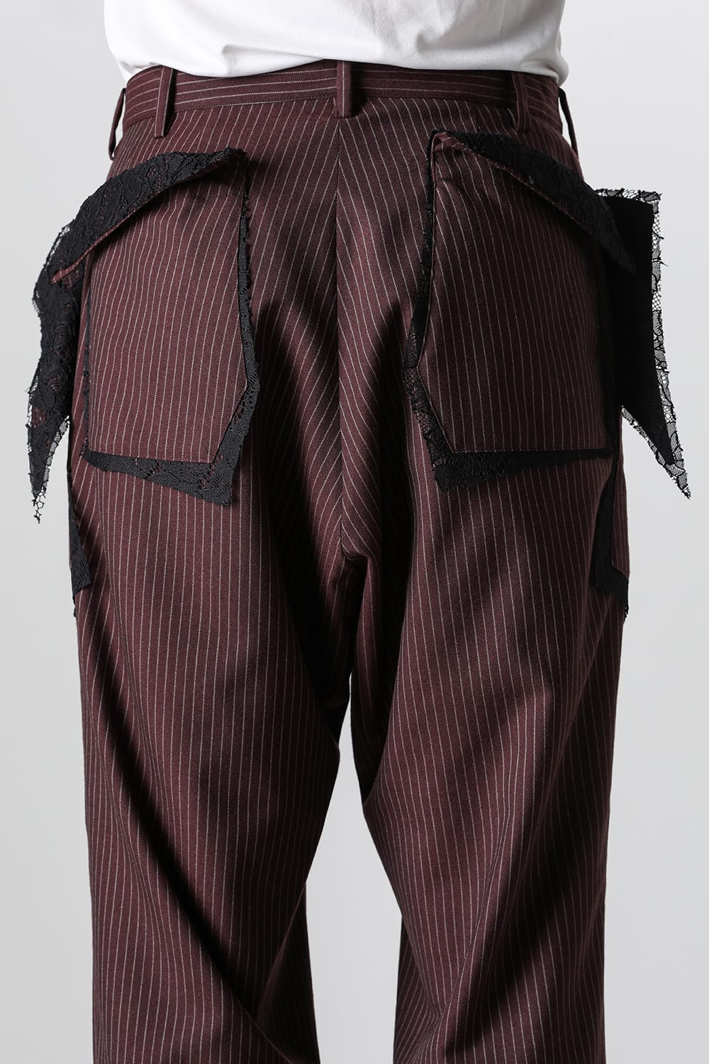 サルバム sulvam Stripe Lace Straight Pants