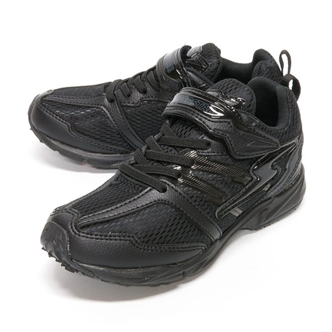 スーパースター SUPERSTAR スニーカー キッズ ジュニア 男の子 女の子 バネのチカラ ホワイト ブラック 白 黒 SS J755,ブラック