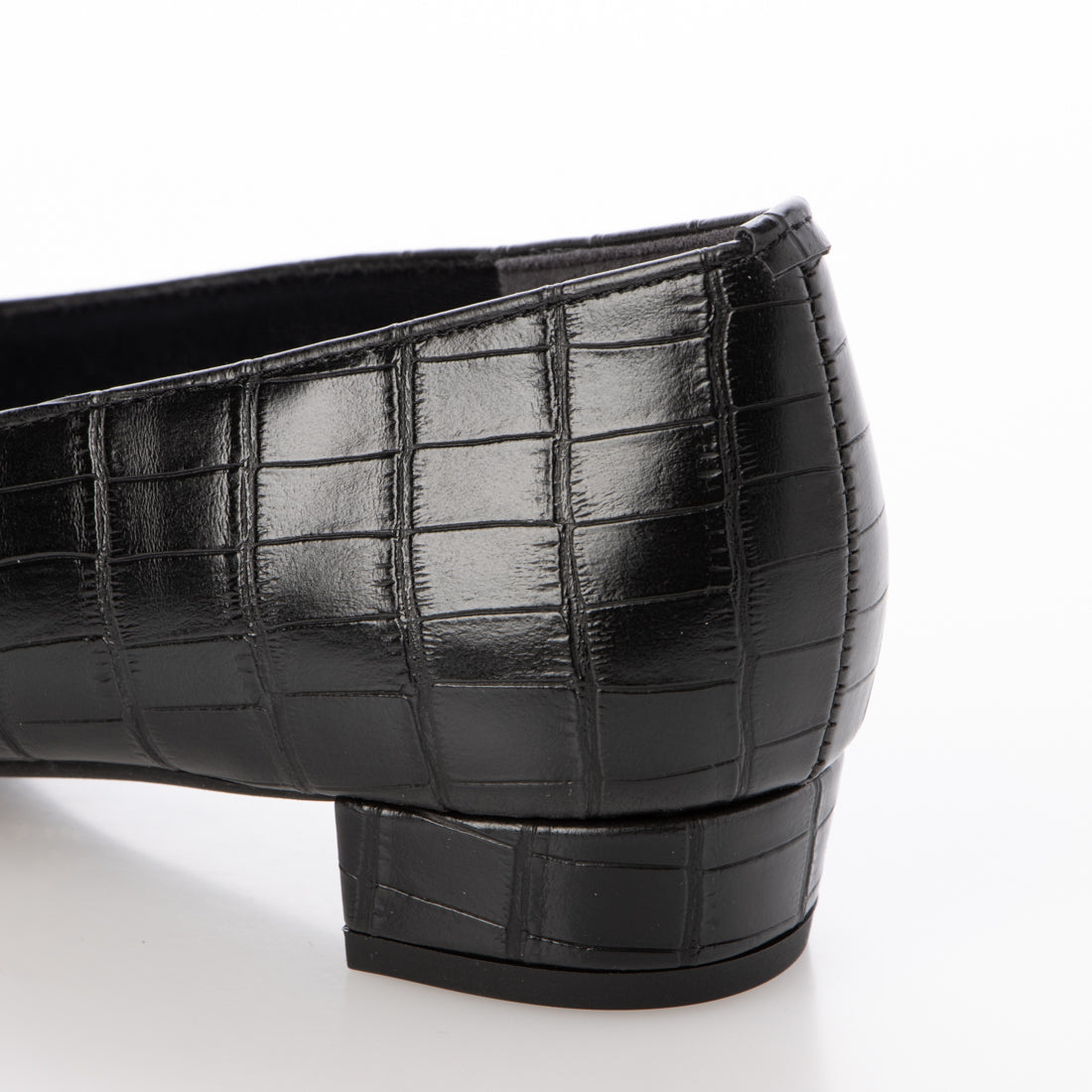 スウェイシー SUaSHI クロコ型押しローヒールパンプス (ブラック) ブラック