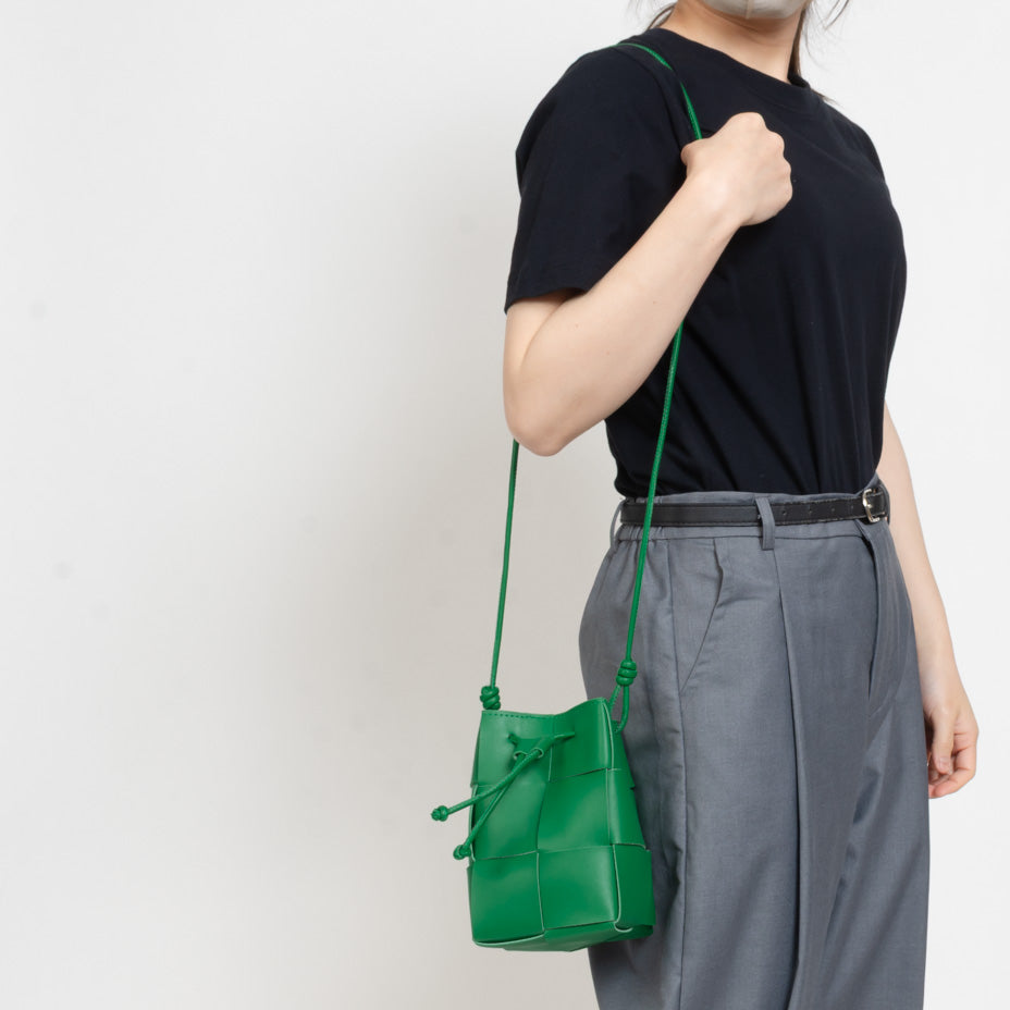 シュベック SVEC 巾着 ミニバッグ / イントレ ショルダーバッグ (グリーン) グリーン