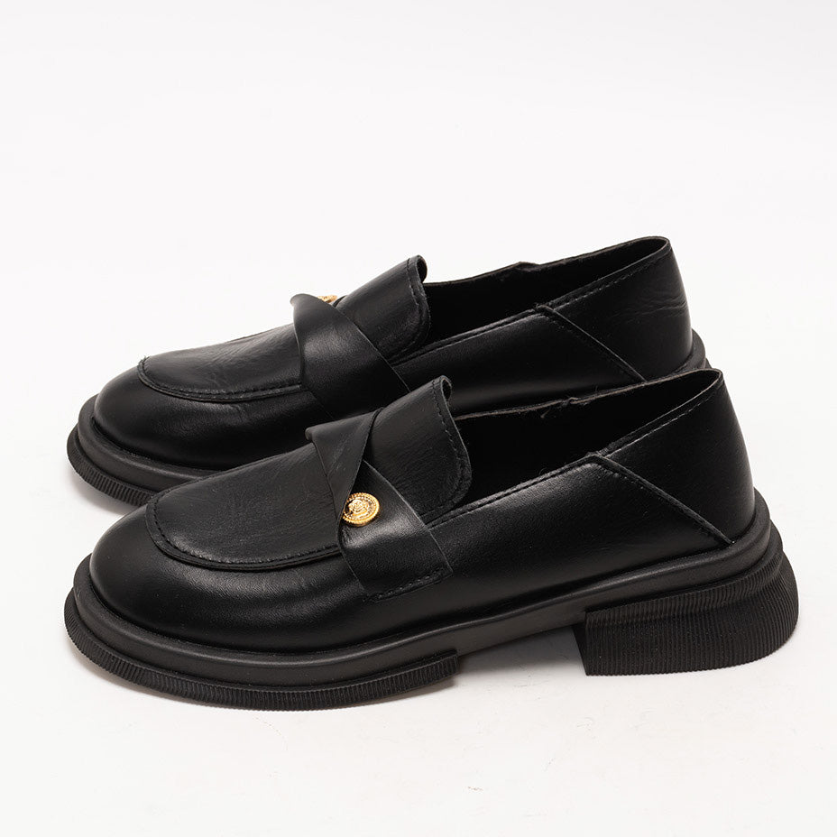 Svec Gold Accent Heel Loafer