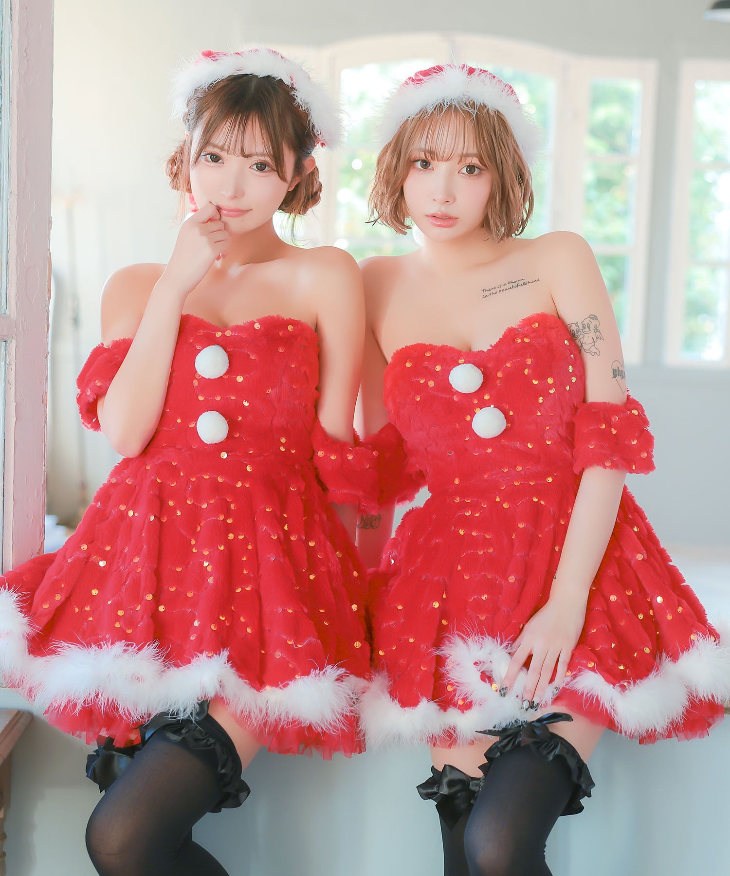 ティカ Tika サンタコス 3点set ベアもこもこスパンコールフレア王道サンタツインコスプレ【返品不可商品】