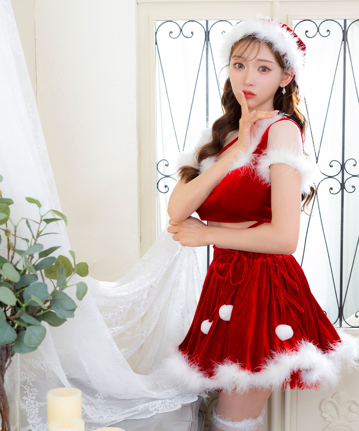 ティカ Tika サンタコス 3点set クロスデザインセパレートボリュームフレアスカートサンタコスプレドレス 【返品不可商品】