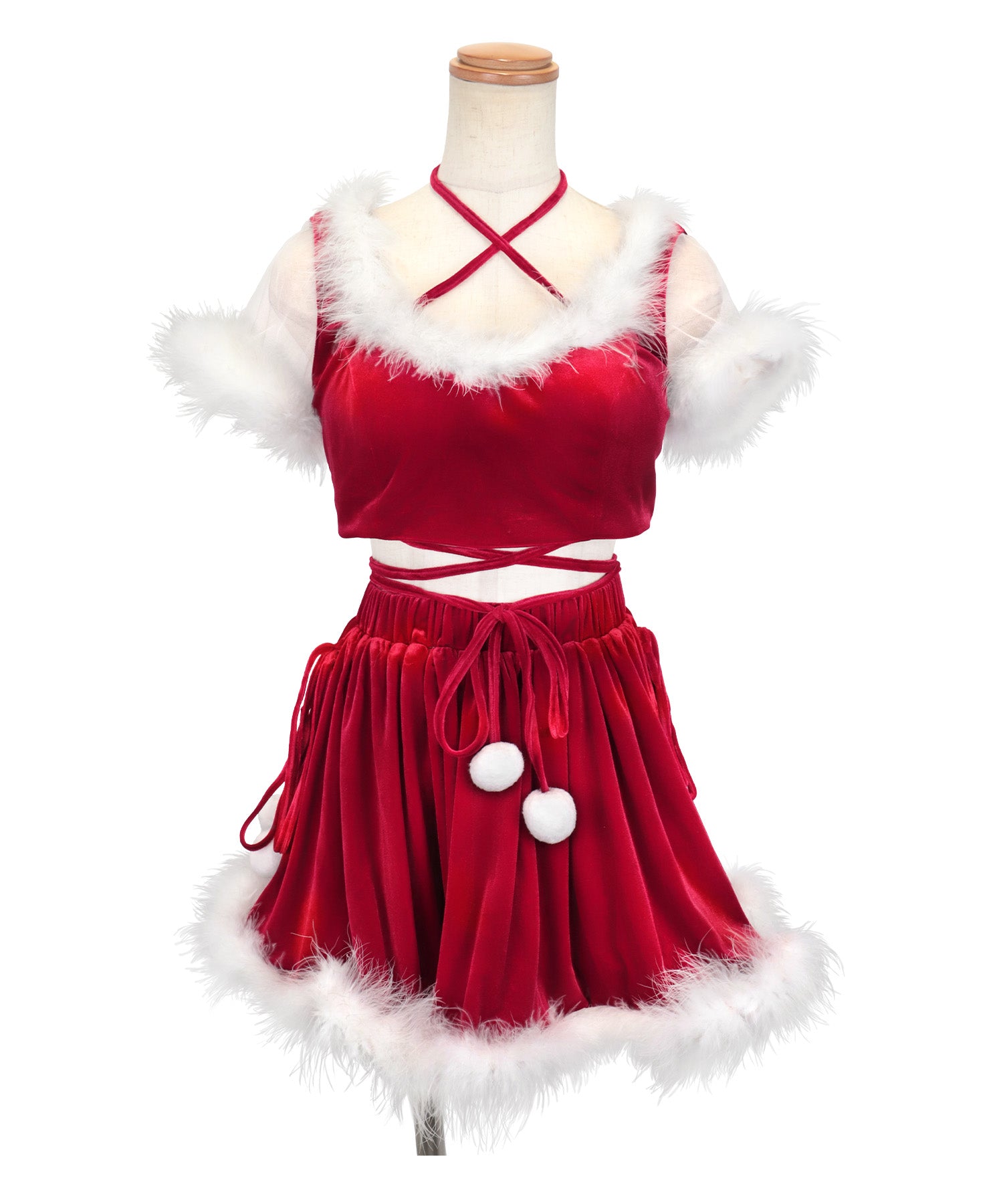ティカ Tika サンタコス 3点set クロスデザインセパレートボリュームフレアスカートサンタコスプレドレス 【返品不可商品】