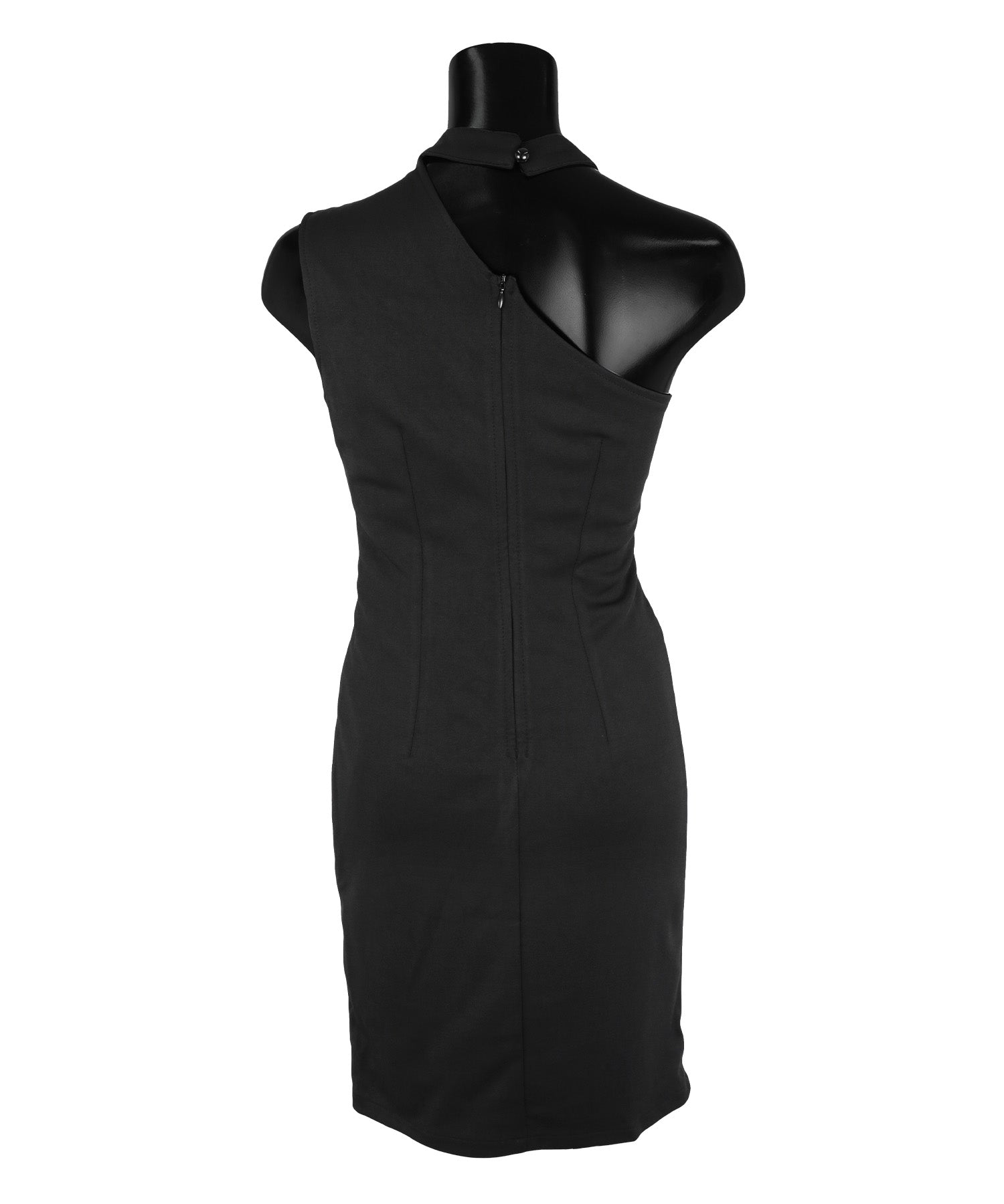 Tika Cabaret Dress Zipper × Choker One-Shoulder Flower Lace Design Tight Mini Dress