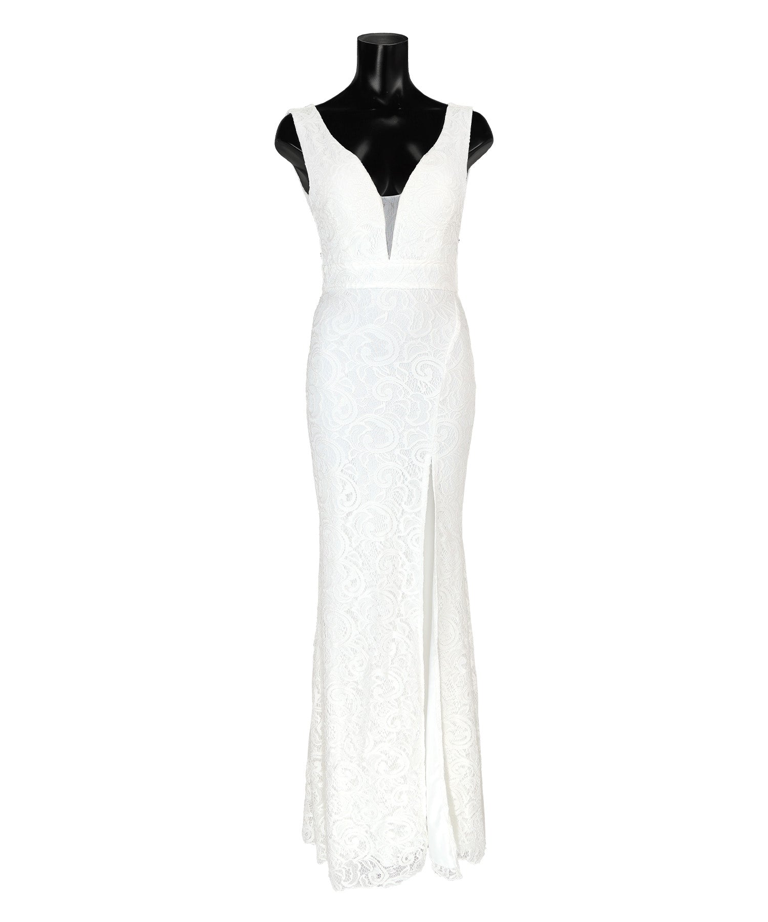 ティカ Tika バックビジューノースリーブスリットタイトロングドレス