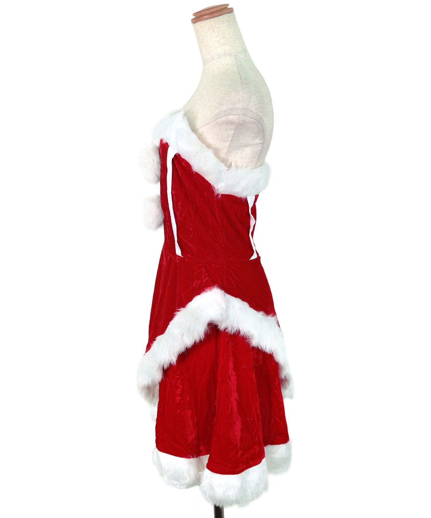 ティカ Tika クリスマスサンタコスプレラップスカートタッチベアトップミニワンピースサンタコスチューム4点セット【返品不可商品】