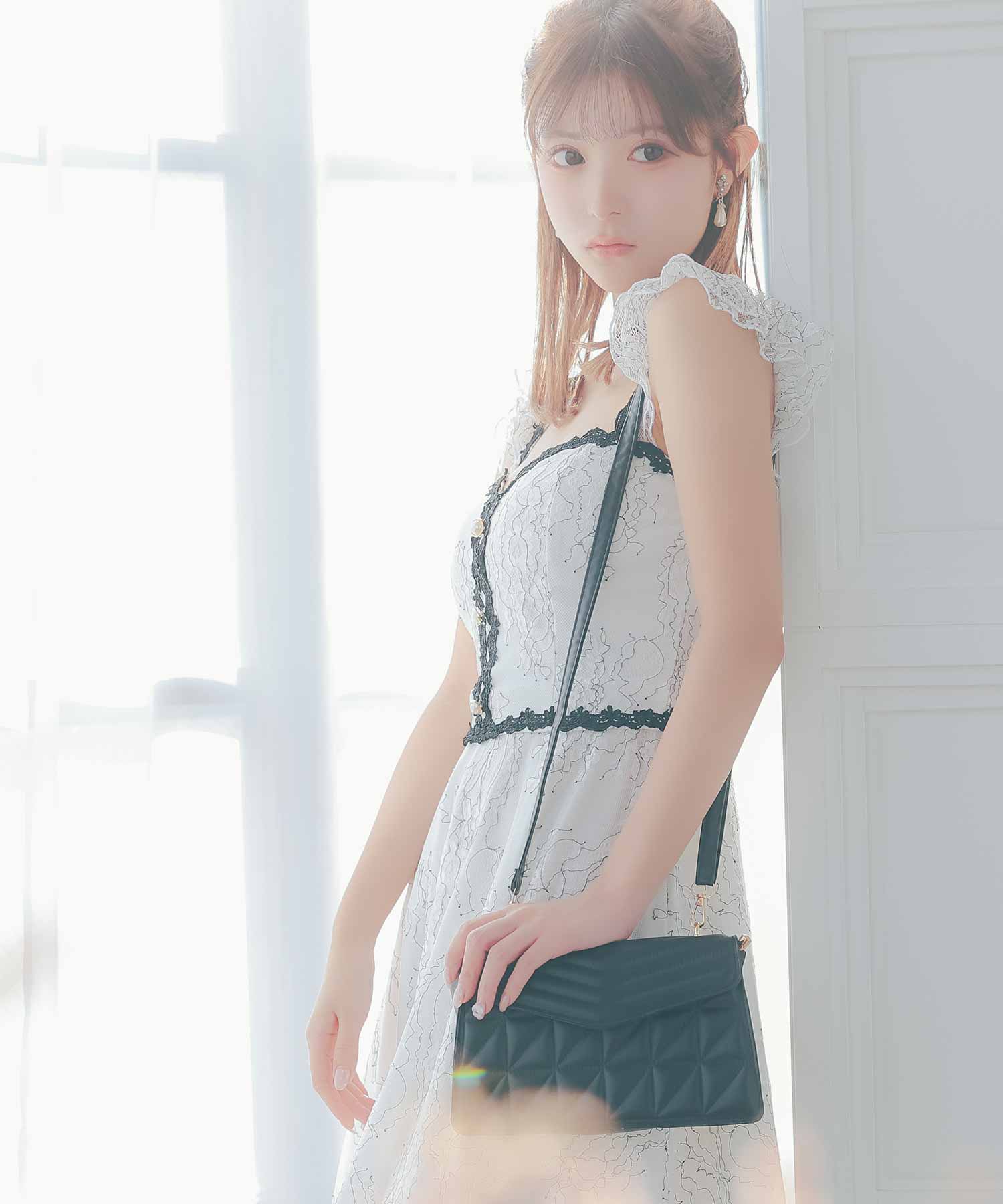 Tika Cabaret Dress Camisole Monotone Feminine Embroidered Flare Mini Dress