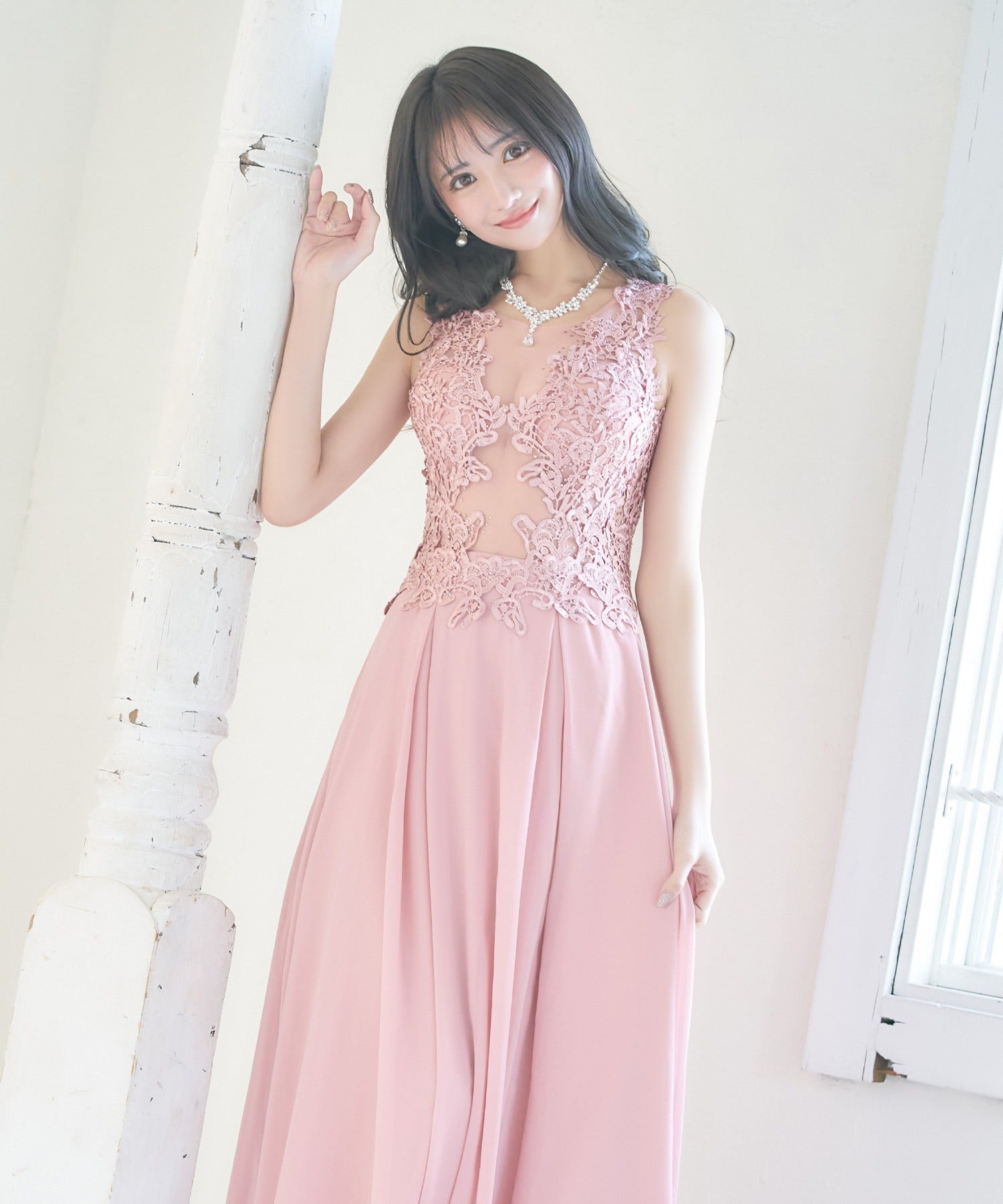 Tika Cabaret Dress Embroidered  Jewel Lace Sleeveless Skin-Revealing