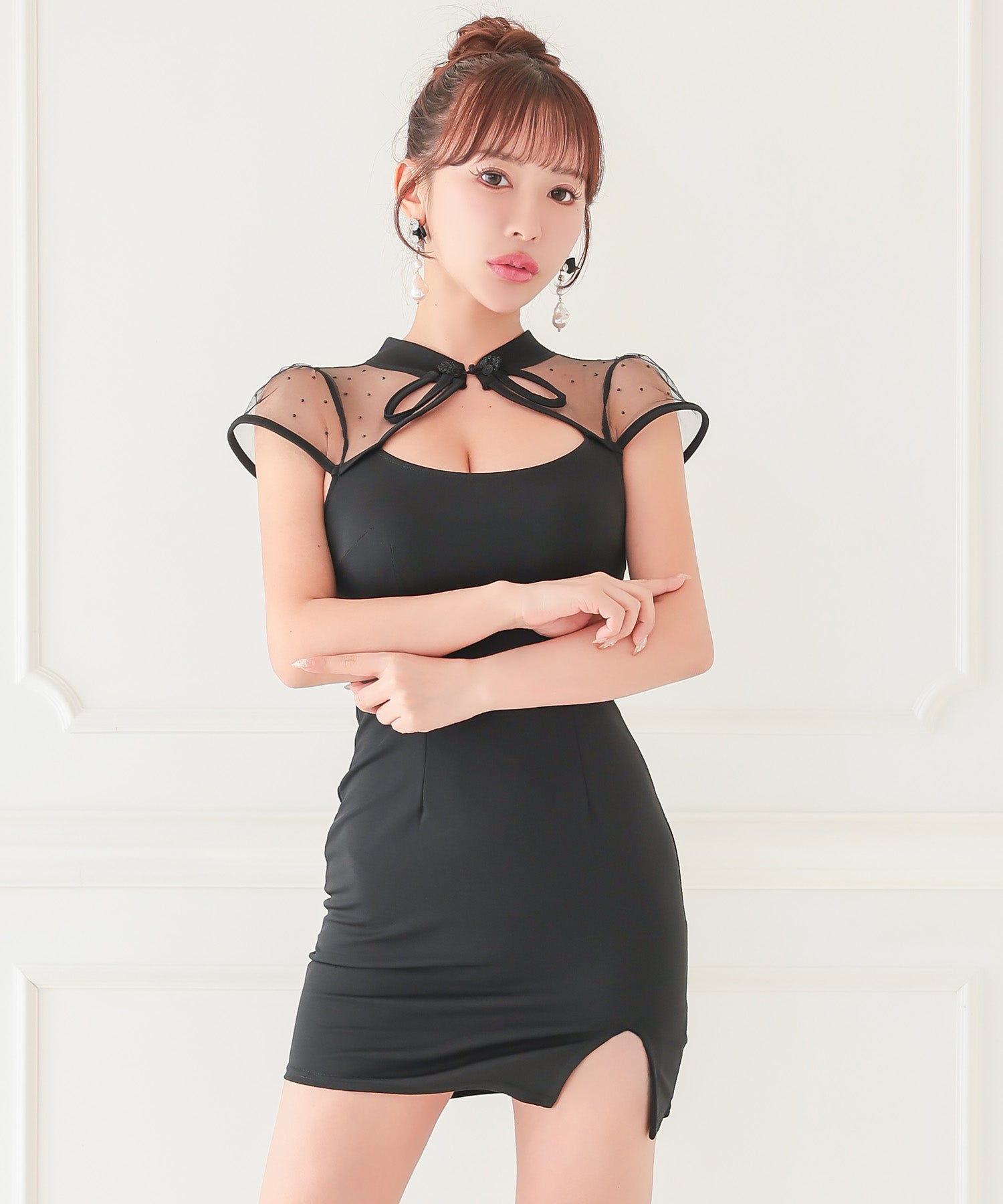 Tika Cabaret Dress Tight Mini Dress Cleavage Simple Adult Elegant Stre