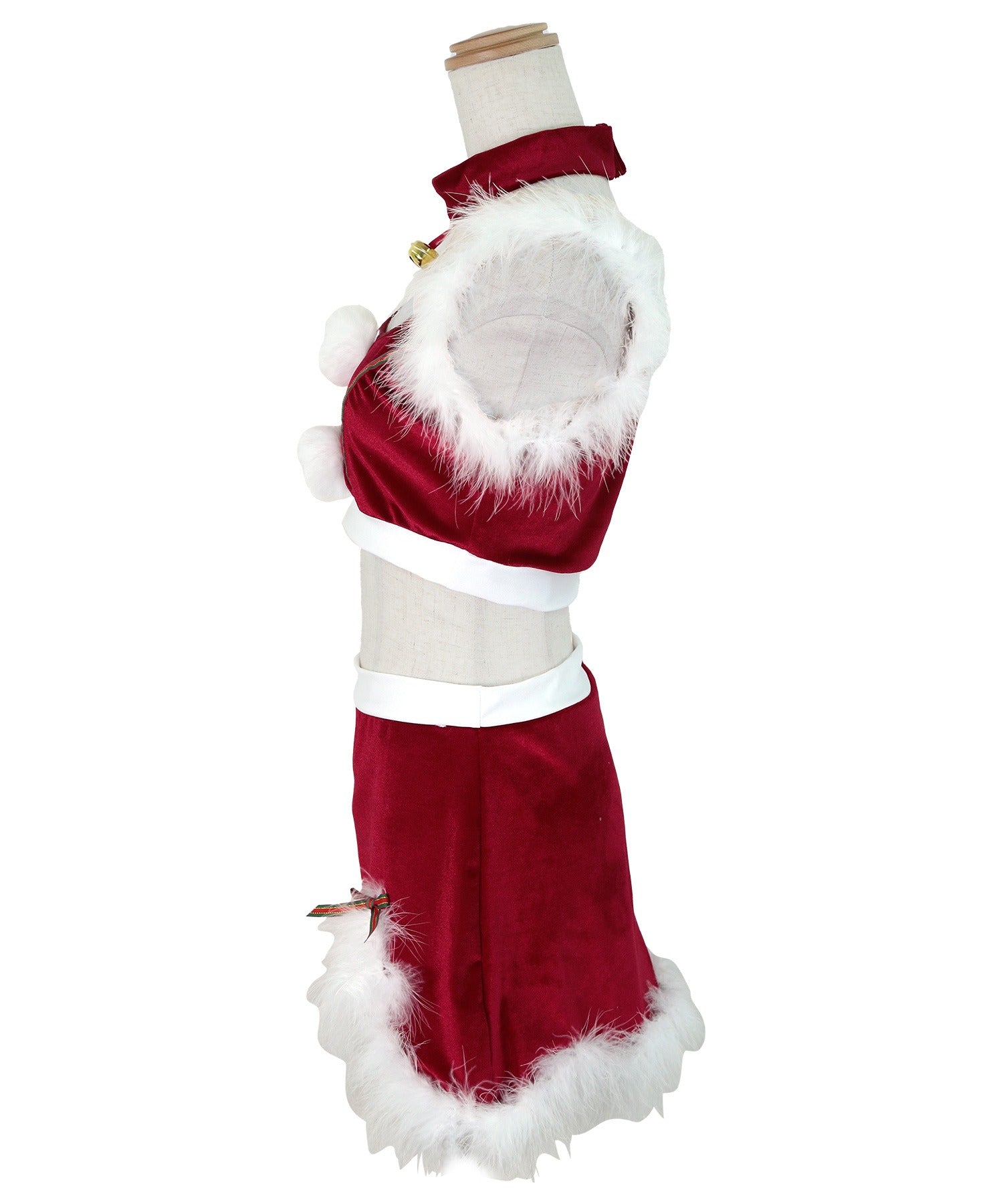 ティカ Tika クリスマスコスプレノースリーブトップス×ミニスカートサンタコスチューム7点セット【返品不可商品】(レッド) レッド